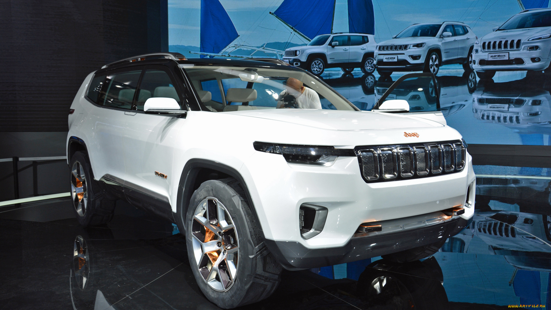 jeep, yuntu, 2017, автомобили, выставки, и, уличные, фото, 2017, yuntu, jeep, внедорожник, белый