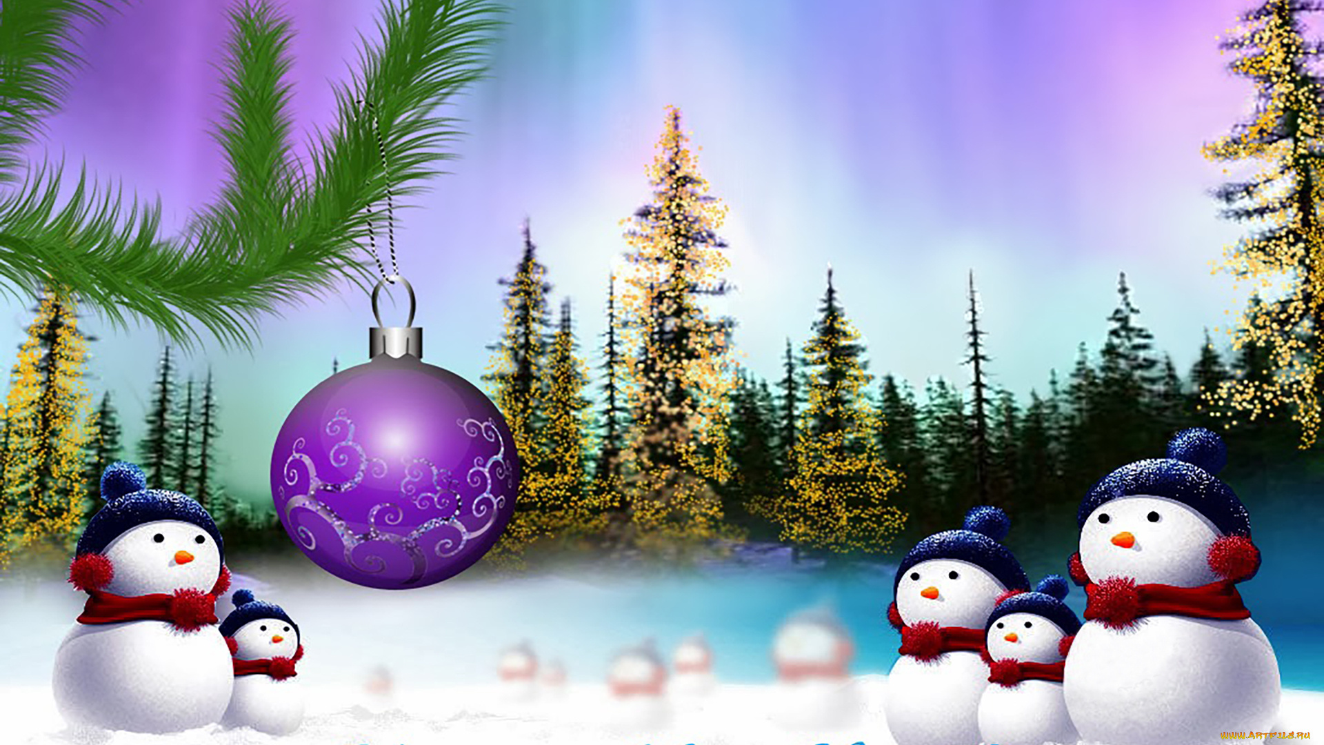 праздничные, -, разное, , новый, год, сияние, северное, год, новый