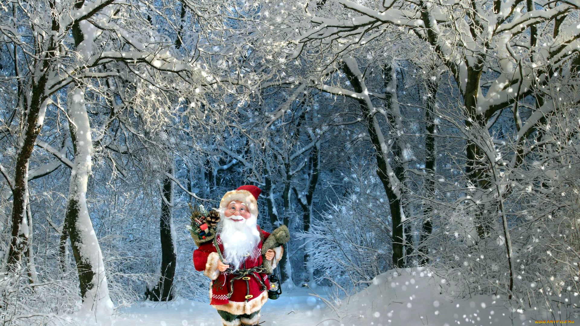 праздничные, дед, мороз, , санта, клаус, снег, лес, санта