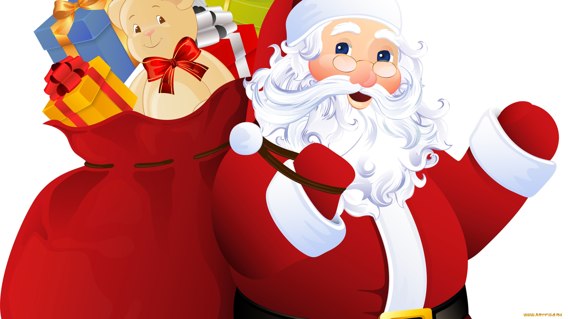 праздничные, векторная, графика, , новый, год, новый, год, праздник, фон, санта, клаус
