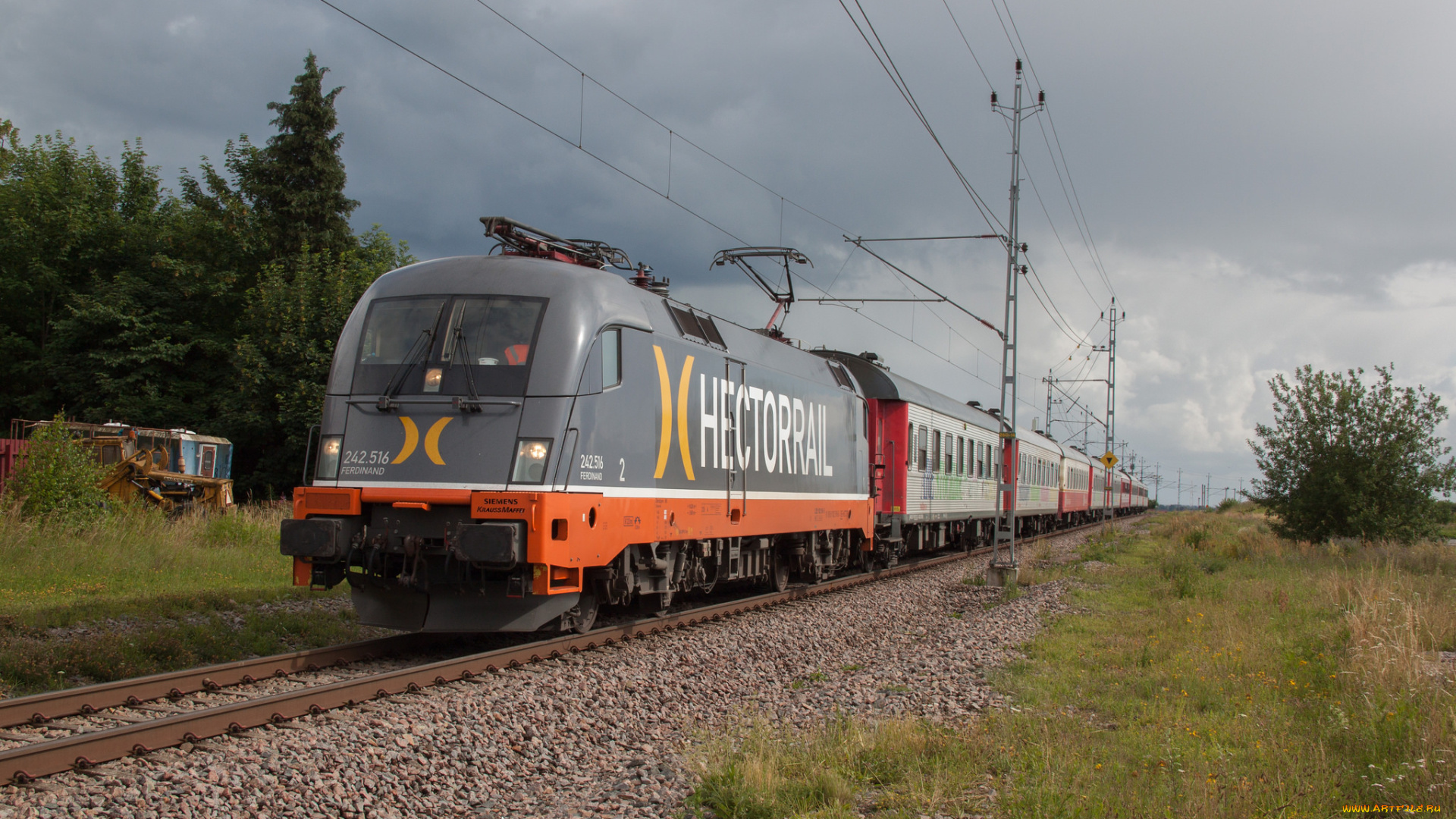 техника, электровозы, локомотив, состав