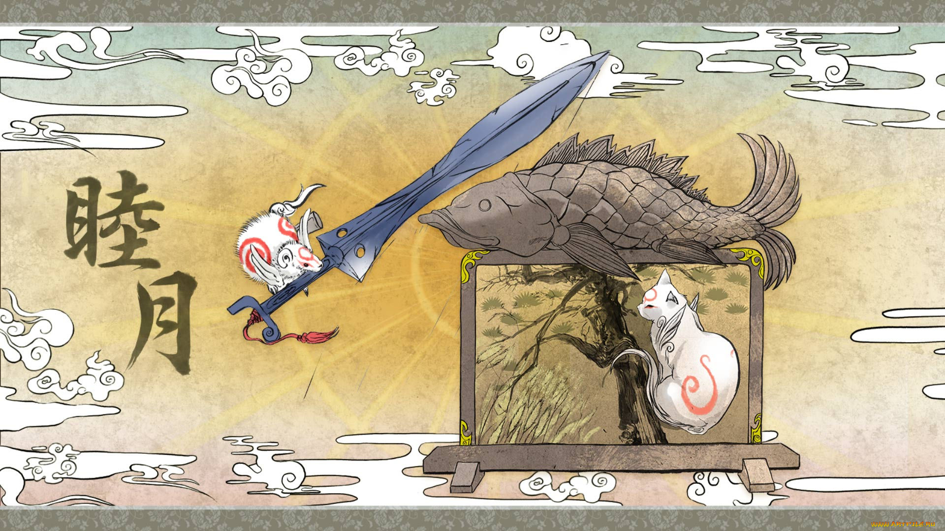 видео, игры, okami, игра, адвенчура