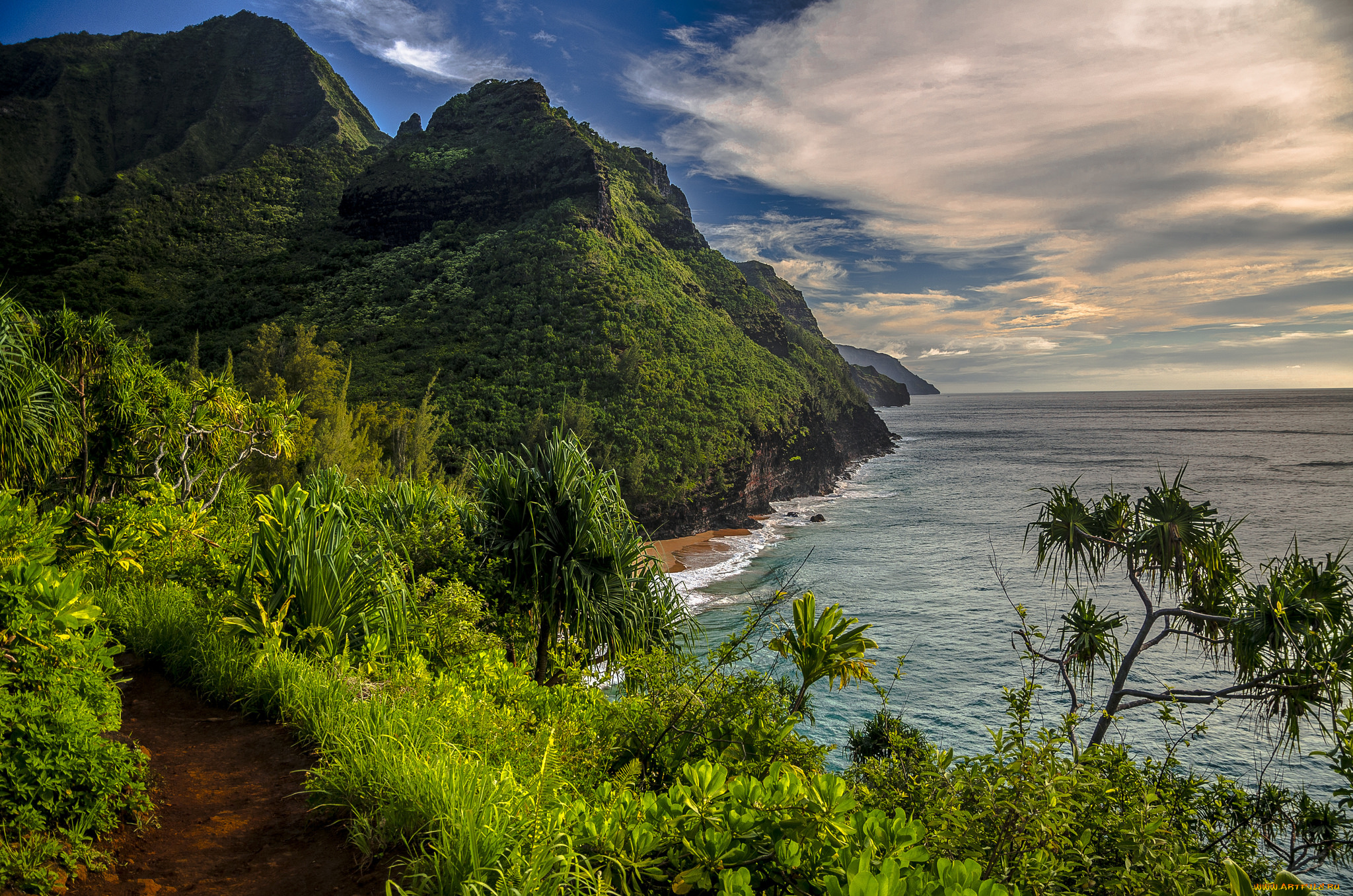 природа, побережье, простор