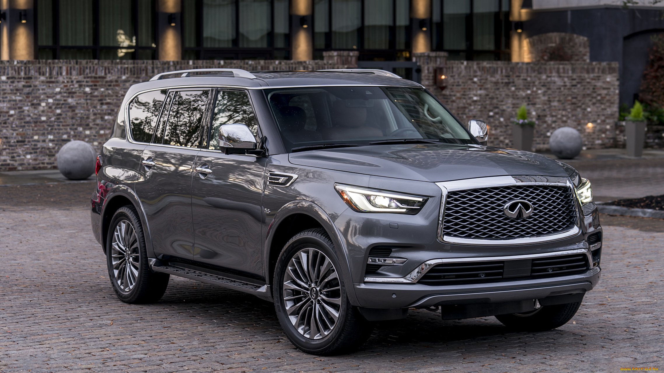 infiniti, qx80, 2018, автомобили, infiniti, qx80, серый, 2018, внедорожник