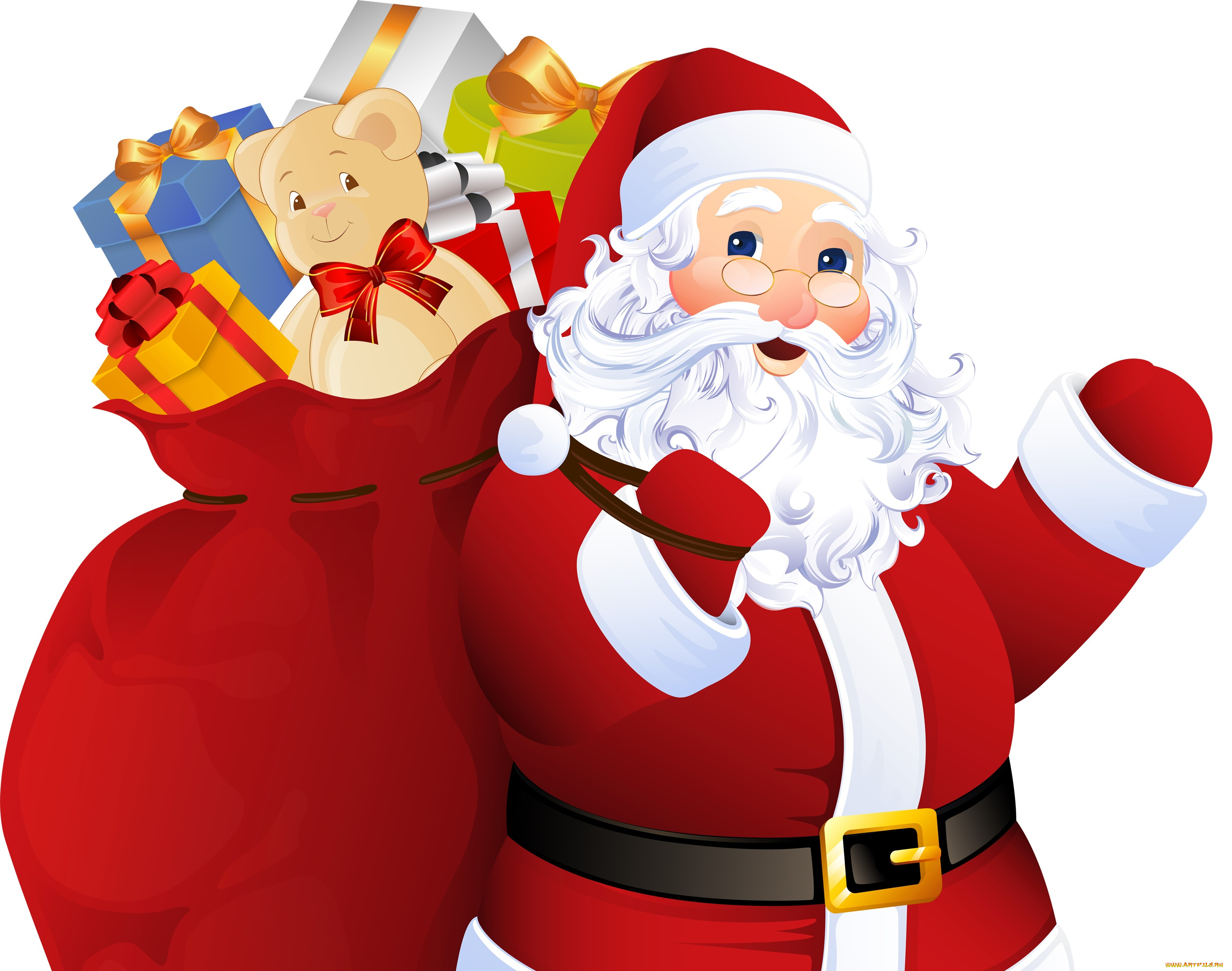 праздничные, векторная, графика, , новый, год, новый, год, праздник, фон, санта, клаус