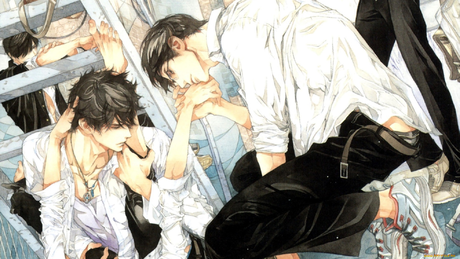 аниме, unknown, , другое, , парни, лестница