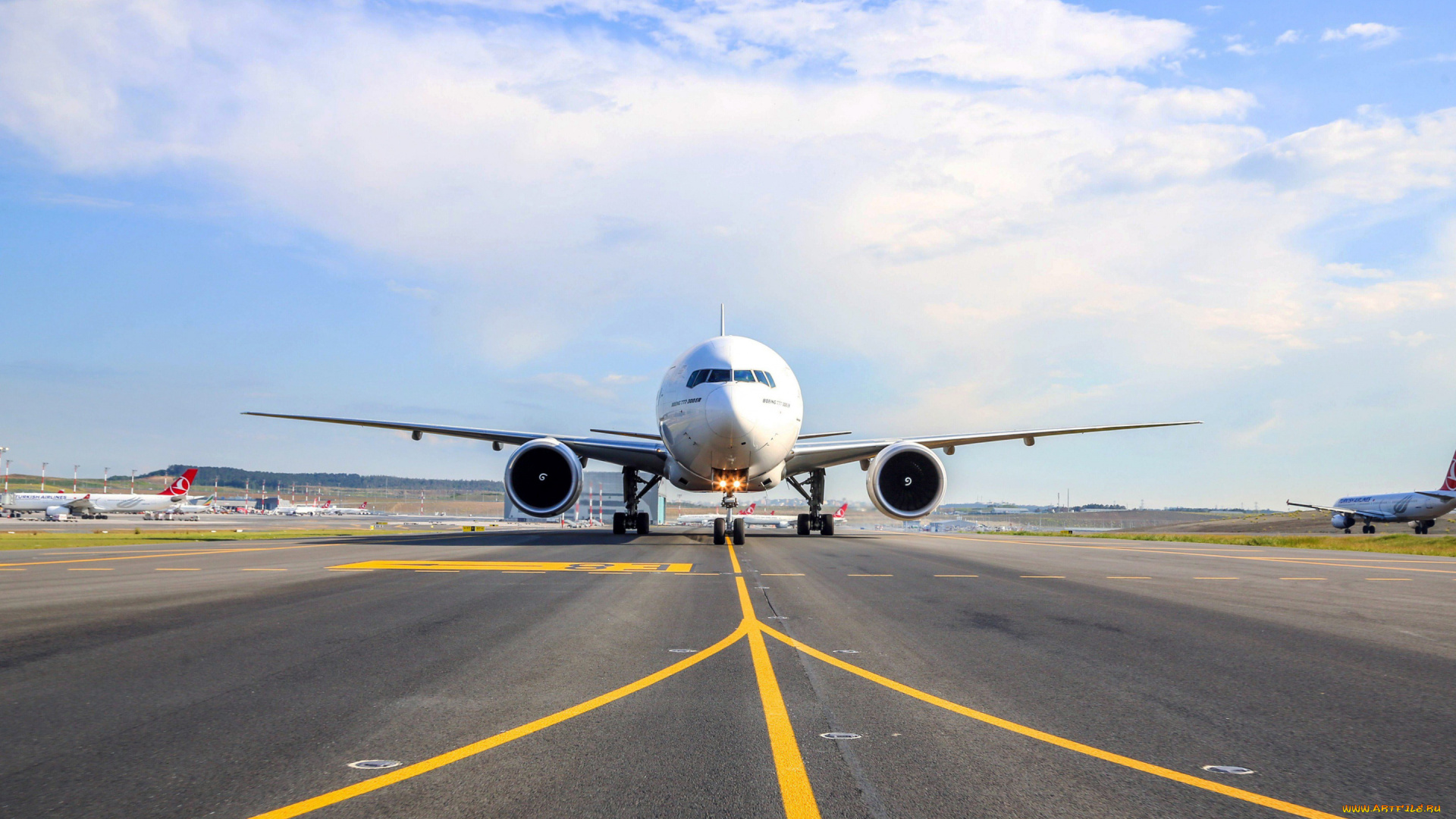 boeing, 737-300, авиация, пассажирские, самолёты, боинг, 737-300, турецкие, авиалинии, turkish, airlines, пассажирский, авиалайнер, самолет, взлетно-посадочная, полоса