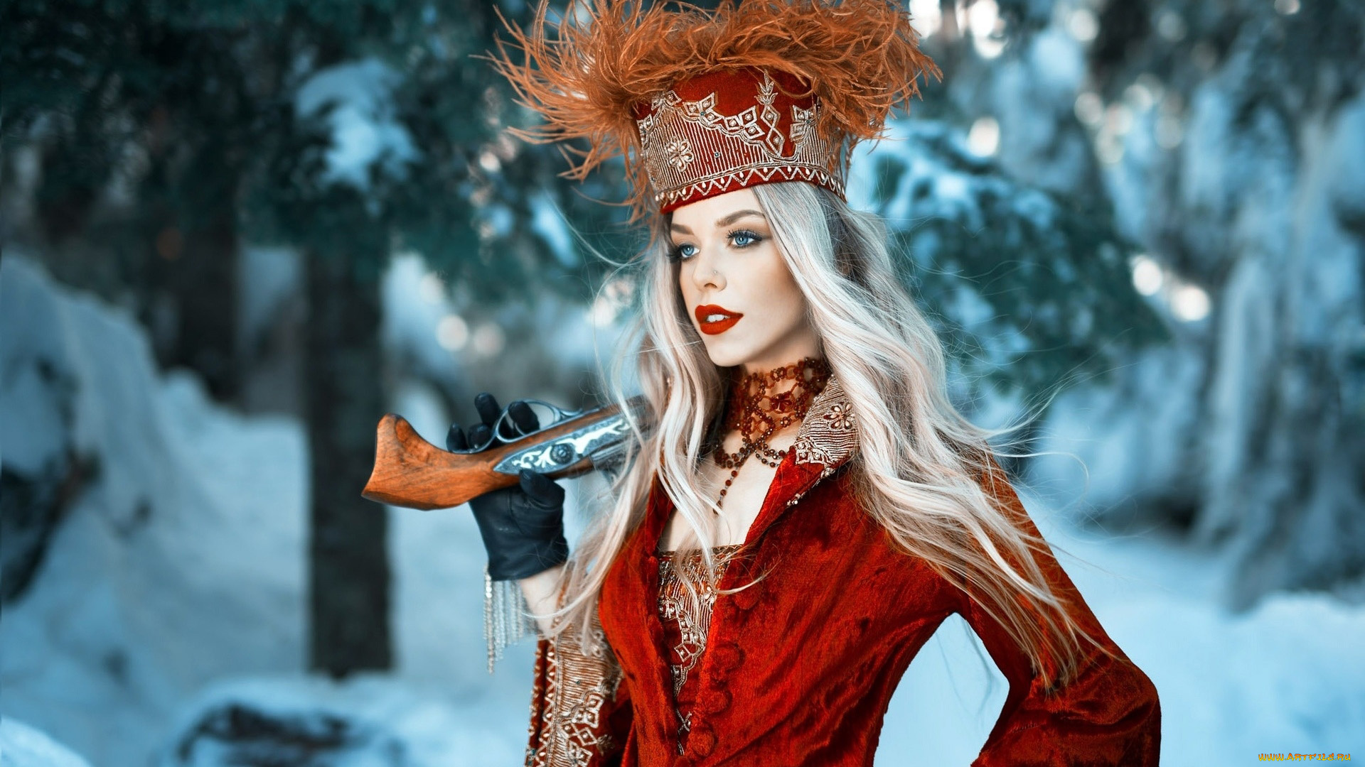 девушки, -, креатив, , косплей, старинный, наряд