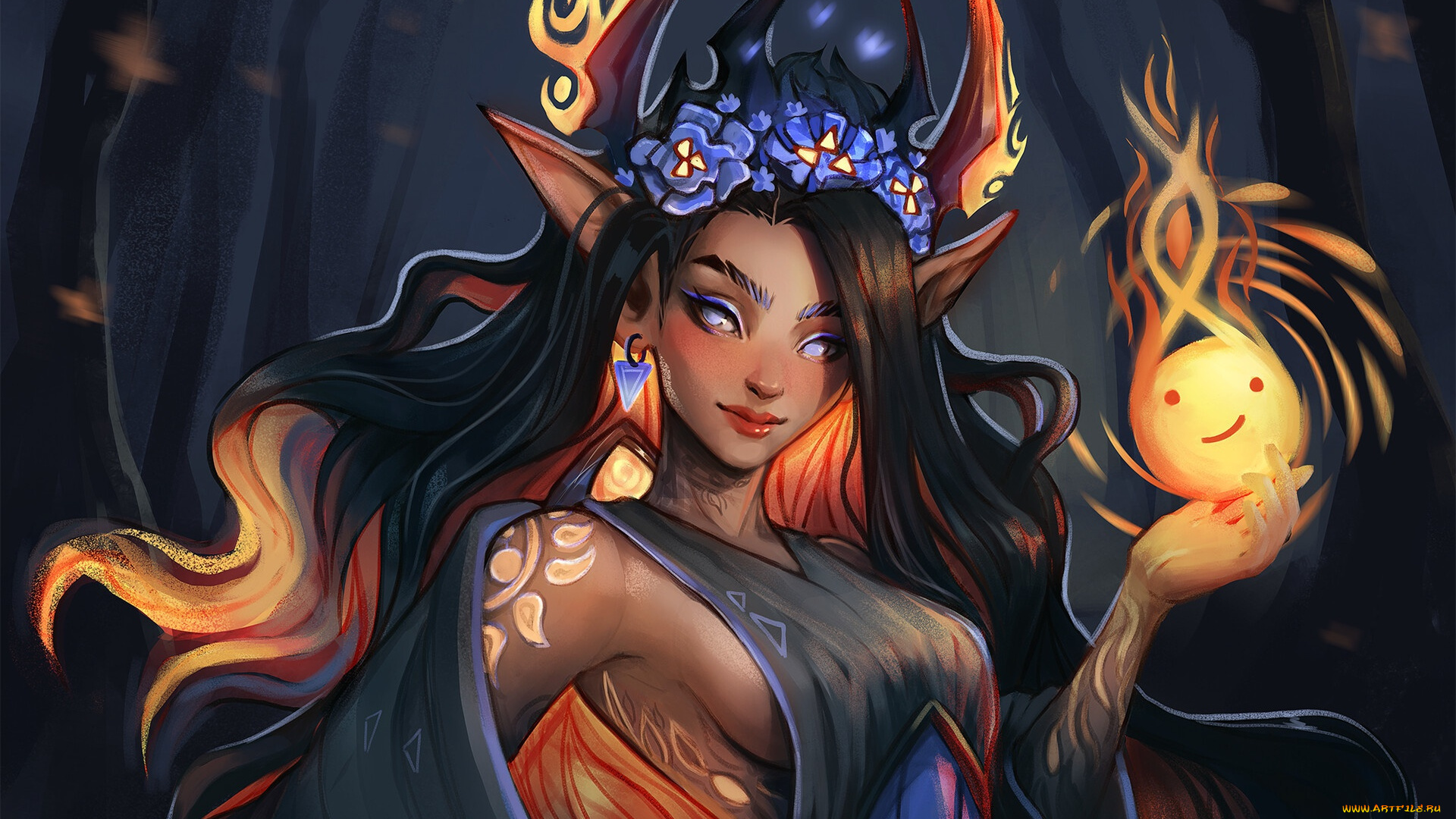 фэнтези, демоны, эльфийка