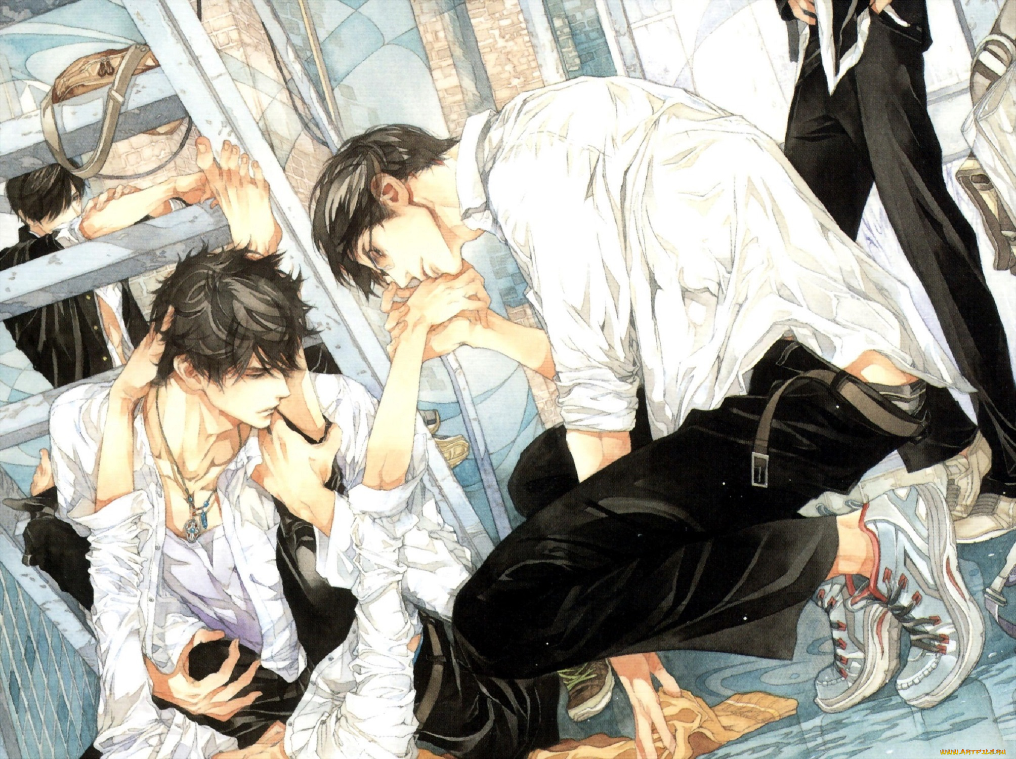 аниме, unknown, , другое, , парни, лестница