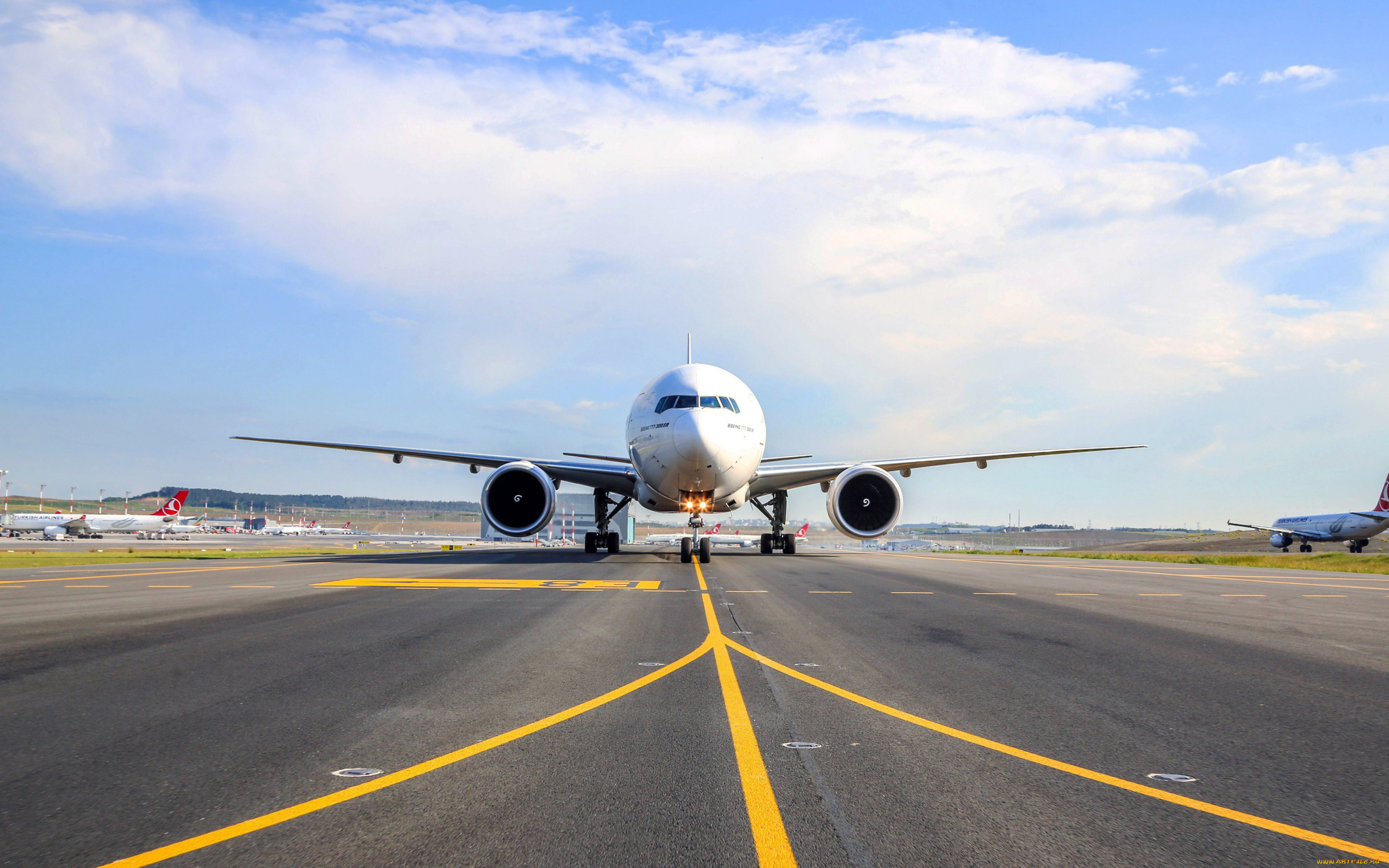 boeing, 737-300, авиация, пассажирские, самолёты, боинг, 737-300, турецкие, авиалинии, turkish, airlines, пассажирский, авиалайнер, самолет, взлетно-посадочная, полоса