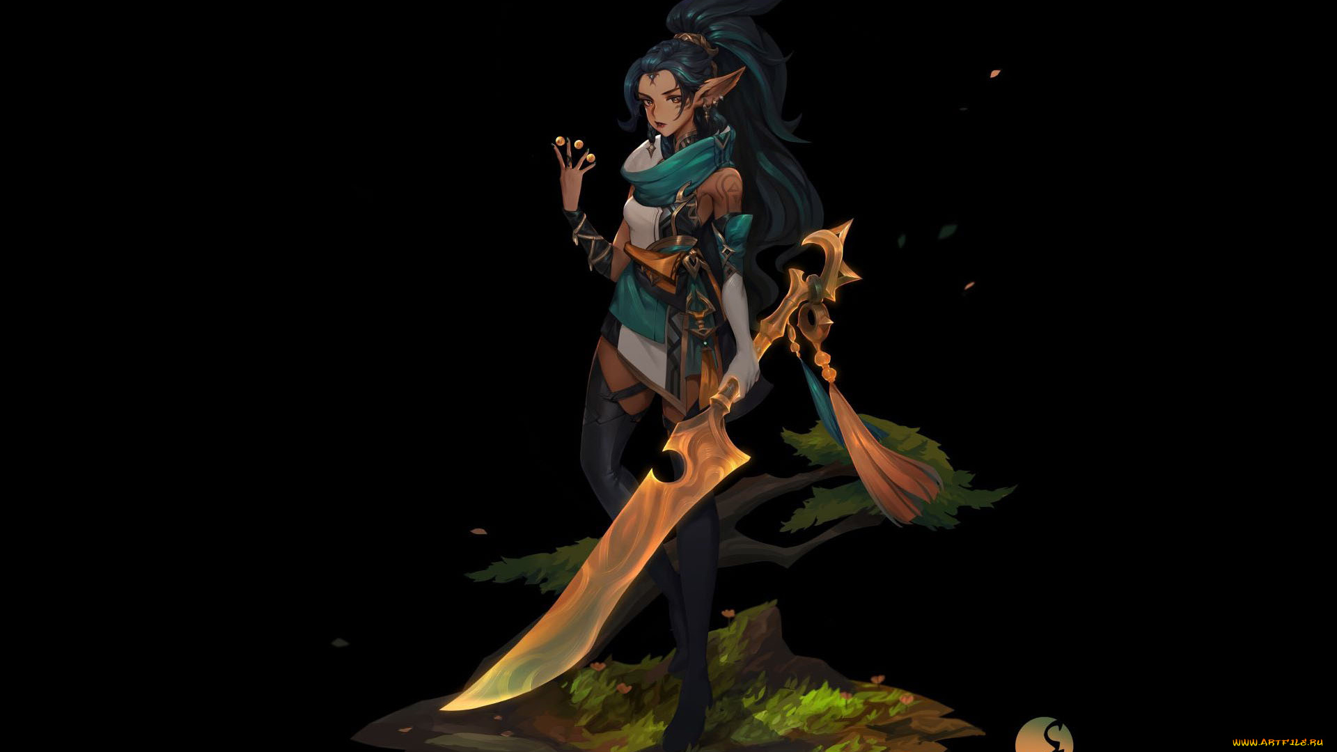 фэнтези, эльфы, девушка, эльф, меч