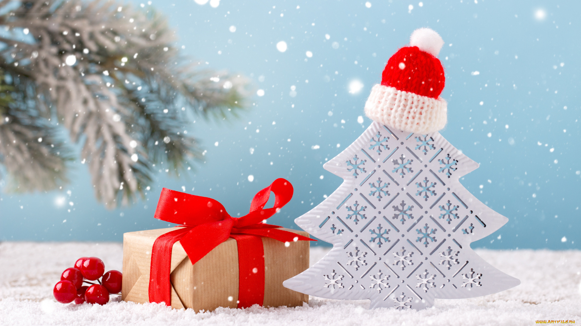 праздничные, подарки, и, коробочки, белый, деревянное, дерево, подарочная, коробка, новогоднее, украшение, c, новым, годом, рождество, снег, с, рождеством