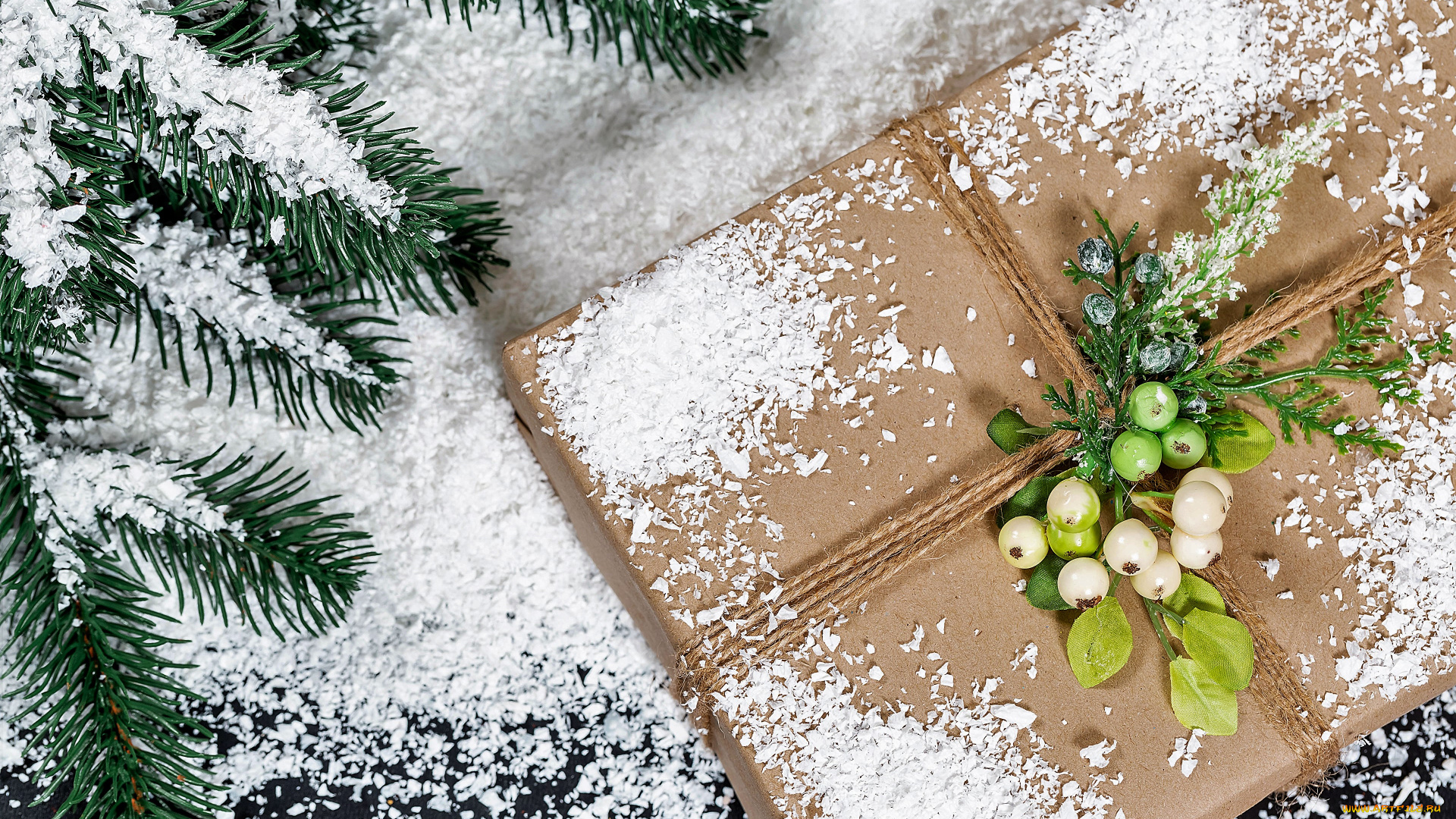 праздничные, подарки, и, коробочки, ёлка, снег, коробка, подарок