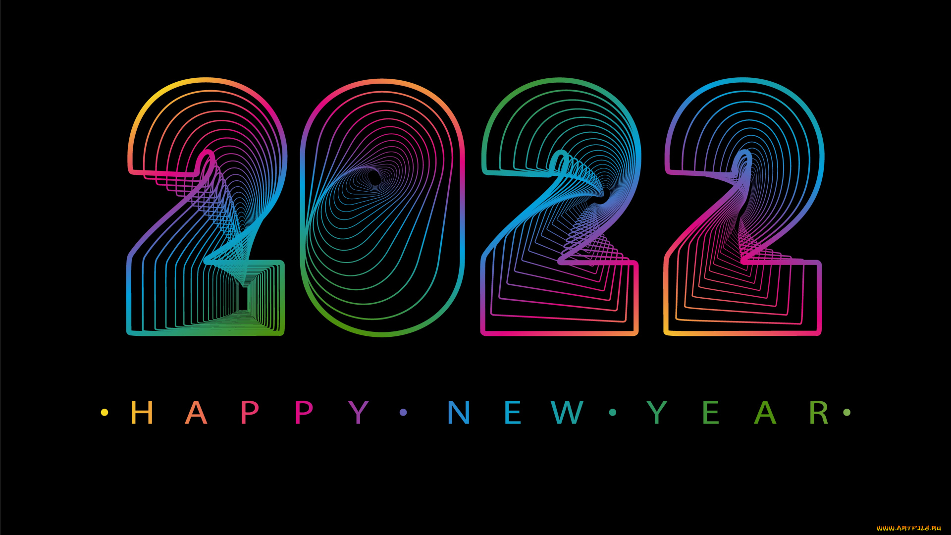 праздничные, векторная, графика, , новый, год, неон, цифры, год, пожелание