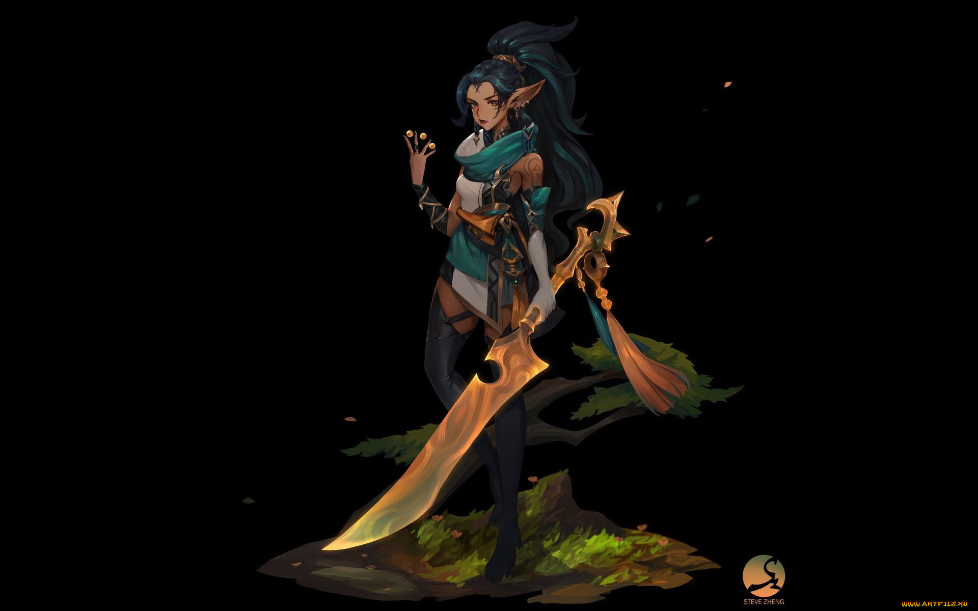 фэнтези, эльфы, девушка, эльф, меч