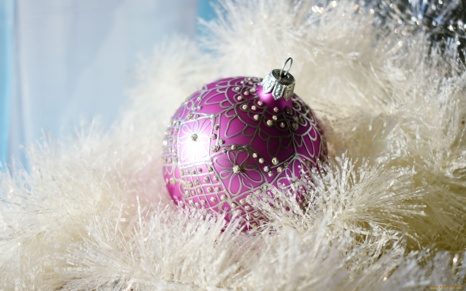 праздничные, украшения, шарик, мишура