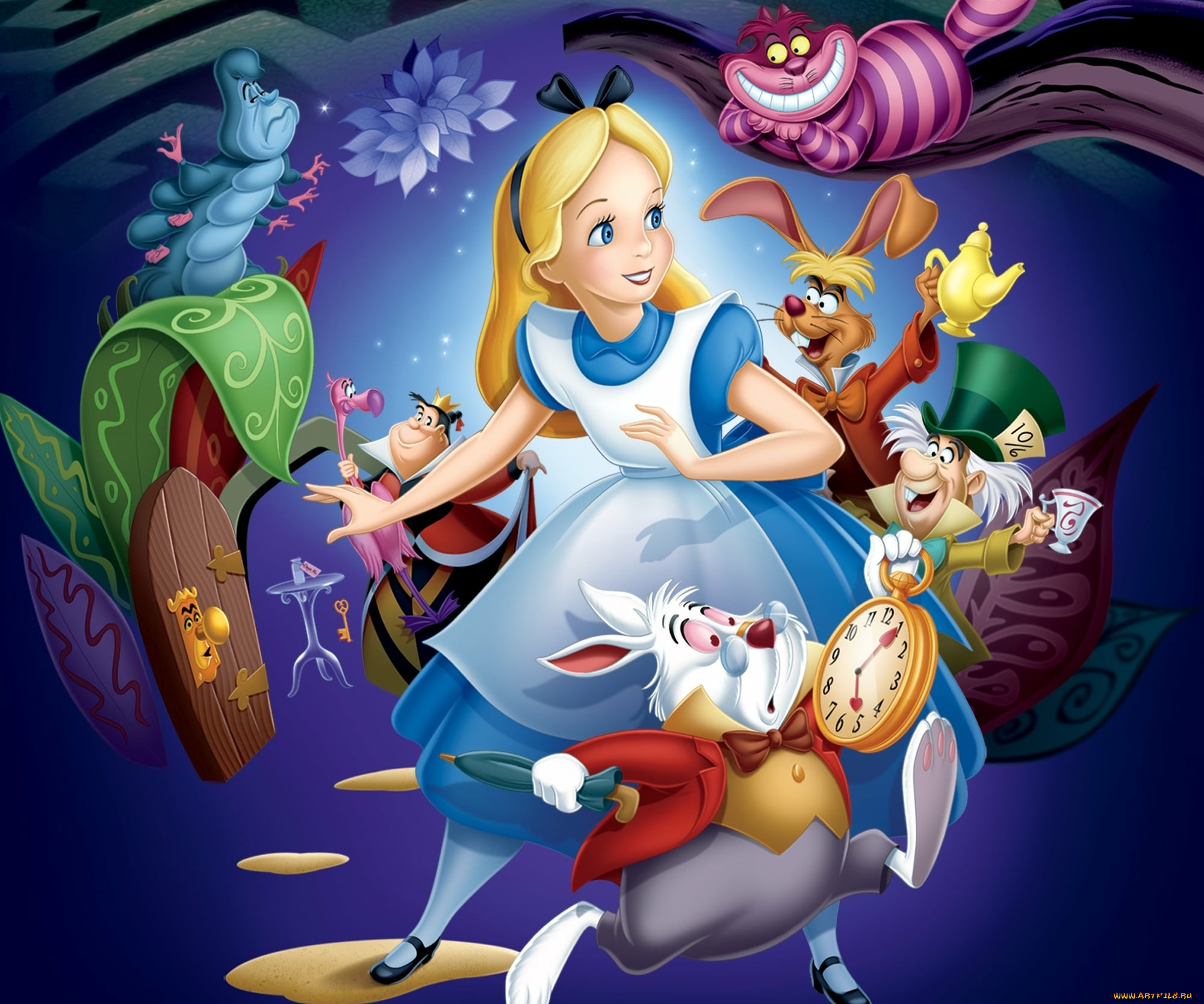 мультфильмы, alice, in, wonderland, алиса, в, стране, чудес, мультфильм, уолт, дисней, персонаж
