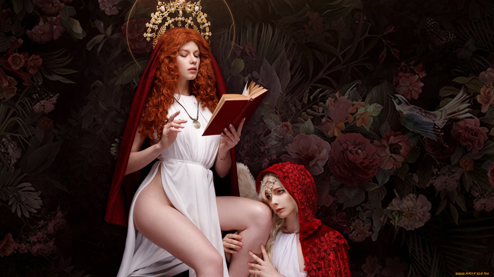 anastasia, zhilina, девушки, анастасия, жилина, anastasia, zhilina, cosplay, блондинка, анастасия, жилина, модели, красотки, образ, две, девушка, модель, рыжеволосая, красотка, поза, флирт, стройная, сексуальная, фигура