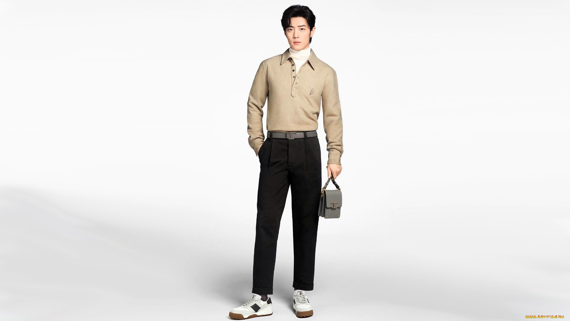 мужчины, xiao, zhan, актер, свитер, сумка