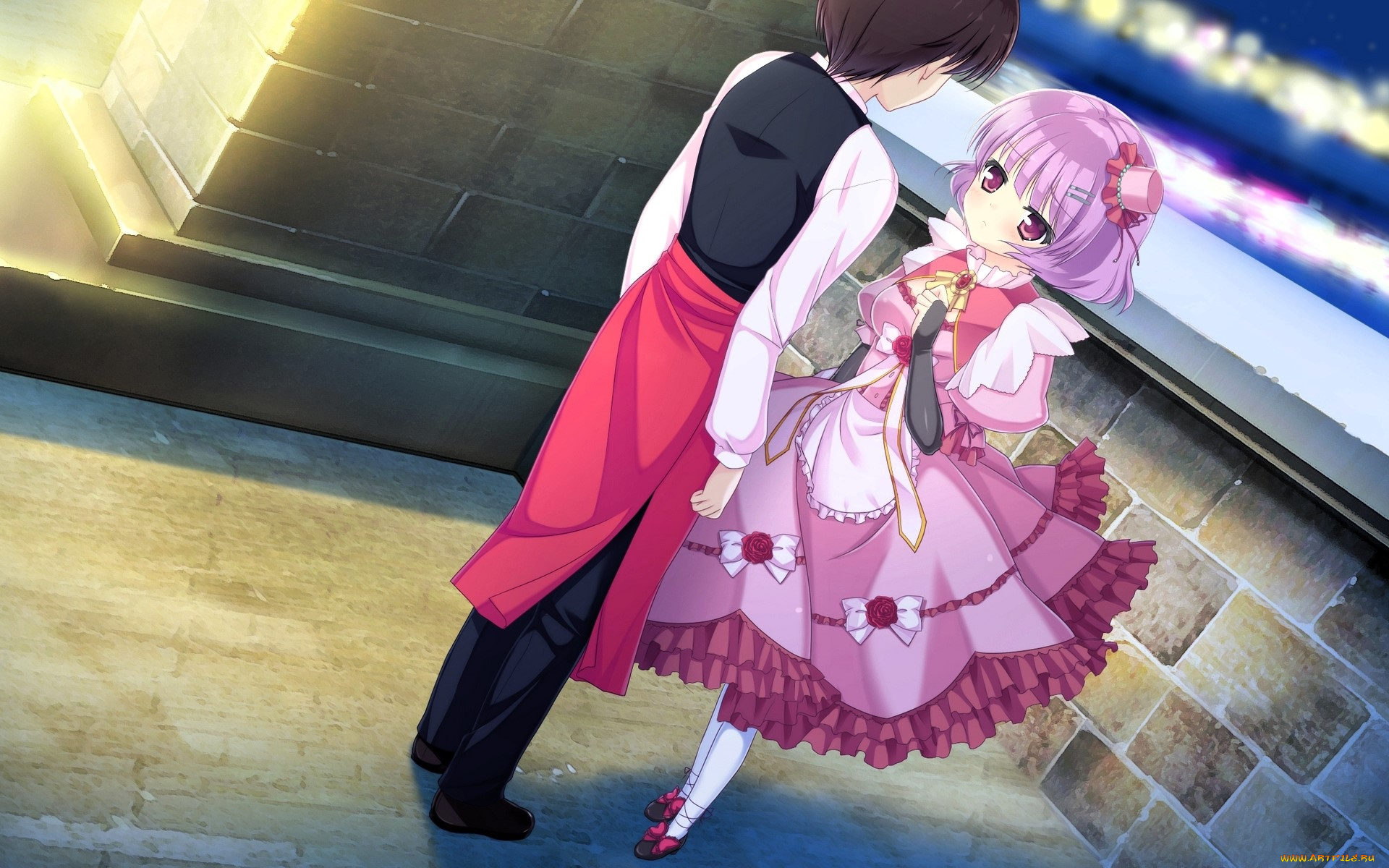 аниме, mizu, no, miyako, no, patisserie, парень, девушка, разговор