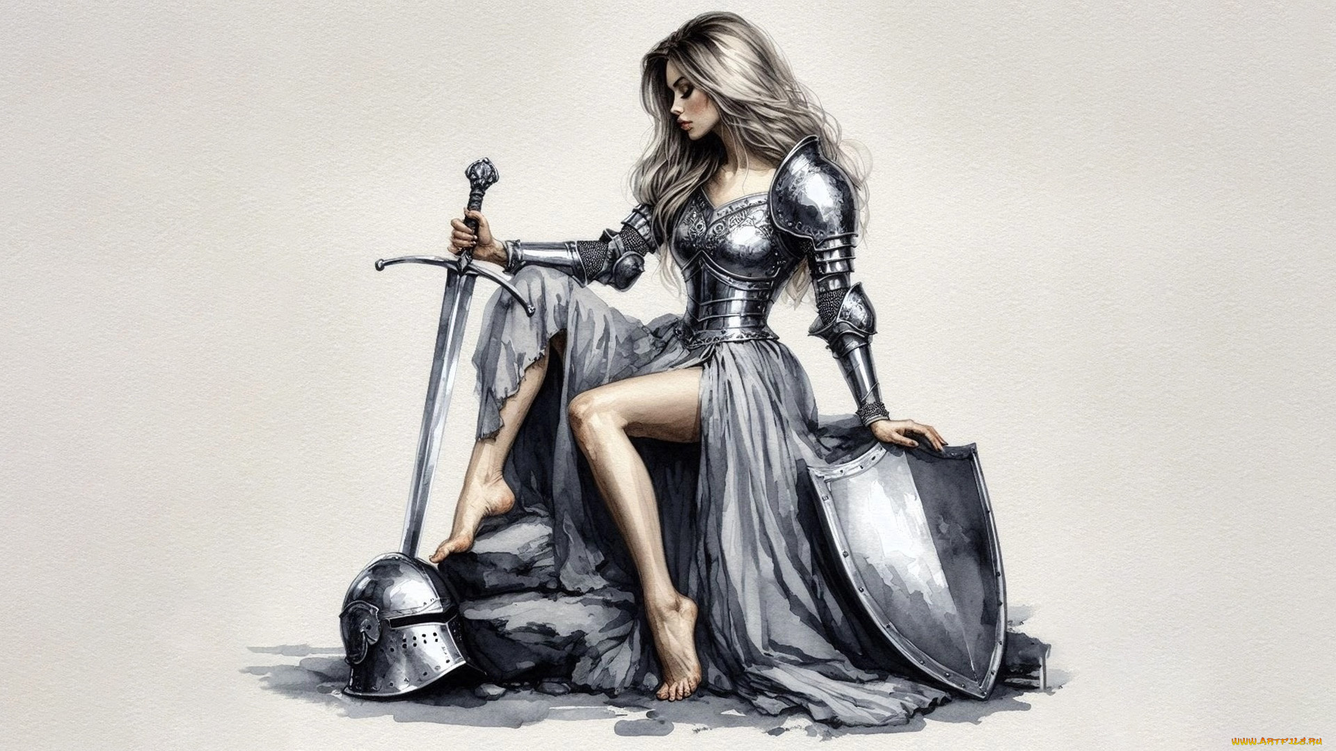 фэнтези, люди, нейросети, графика, нейроарт, ai, art, нейронные, сети, рисунки, нейро, искусство, нейрографика, graphics, neuroart, neural, networks, drawings, neuro, neurography, девушка, рыцарь