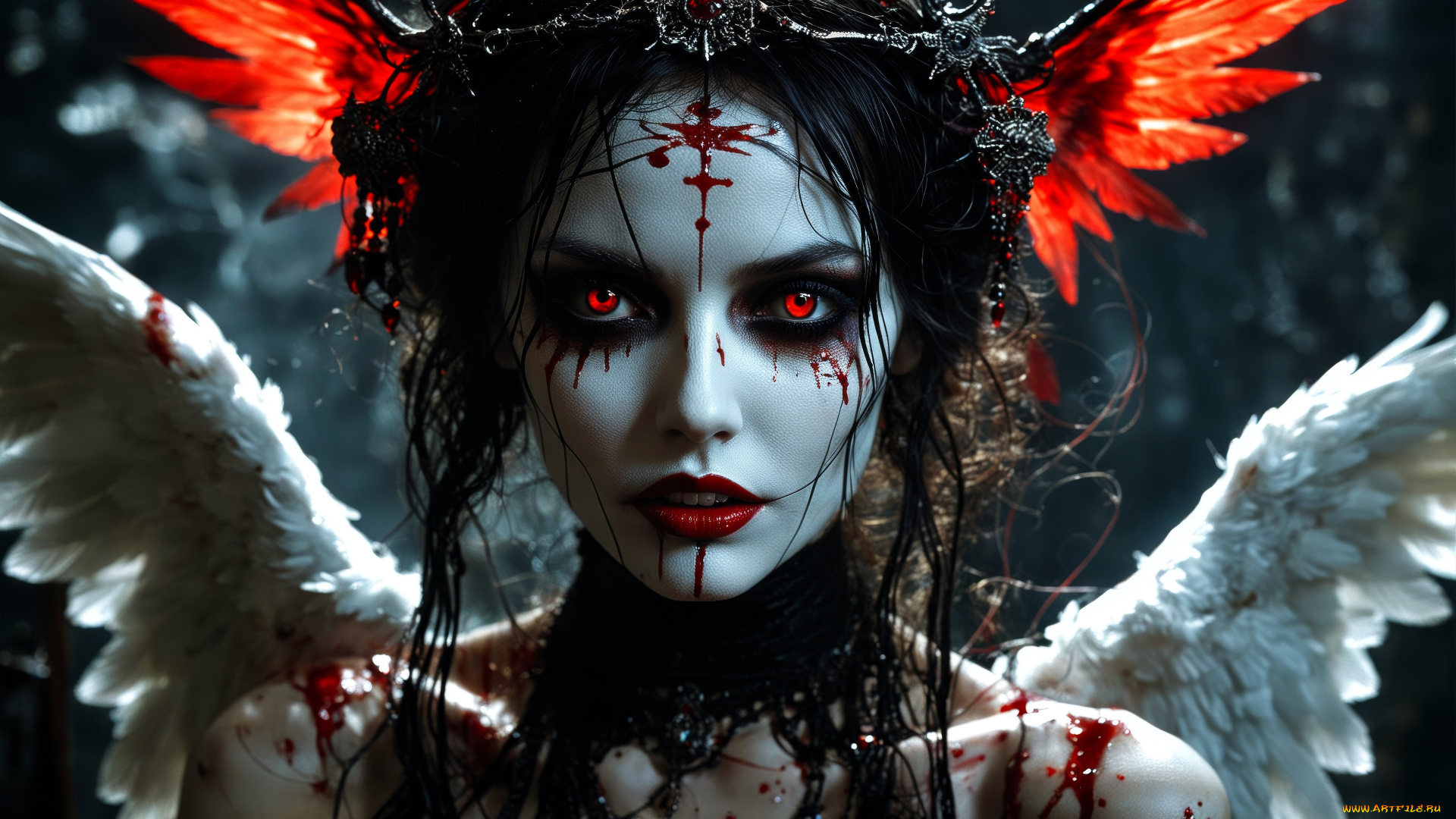 3д, графика, фантазия, , fantasy, девушка, лицо, демонесса, крылья