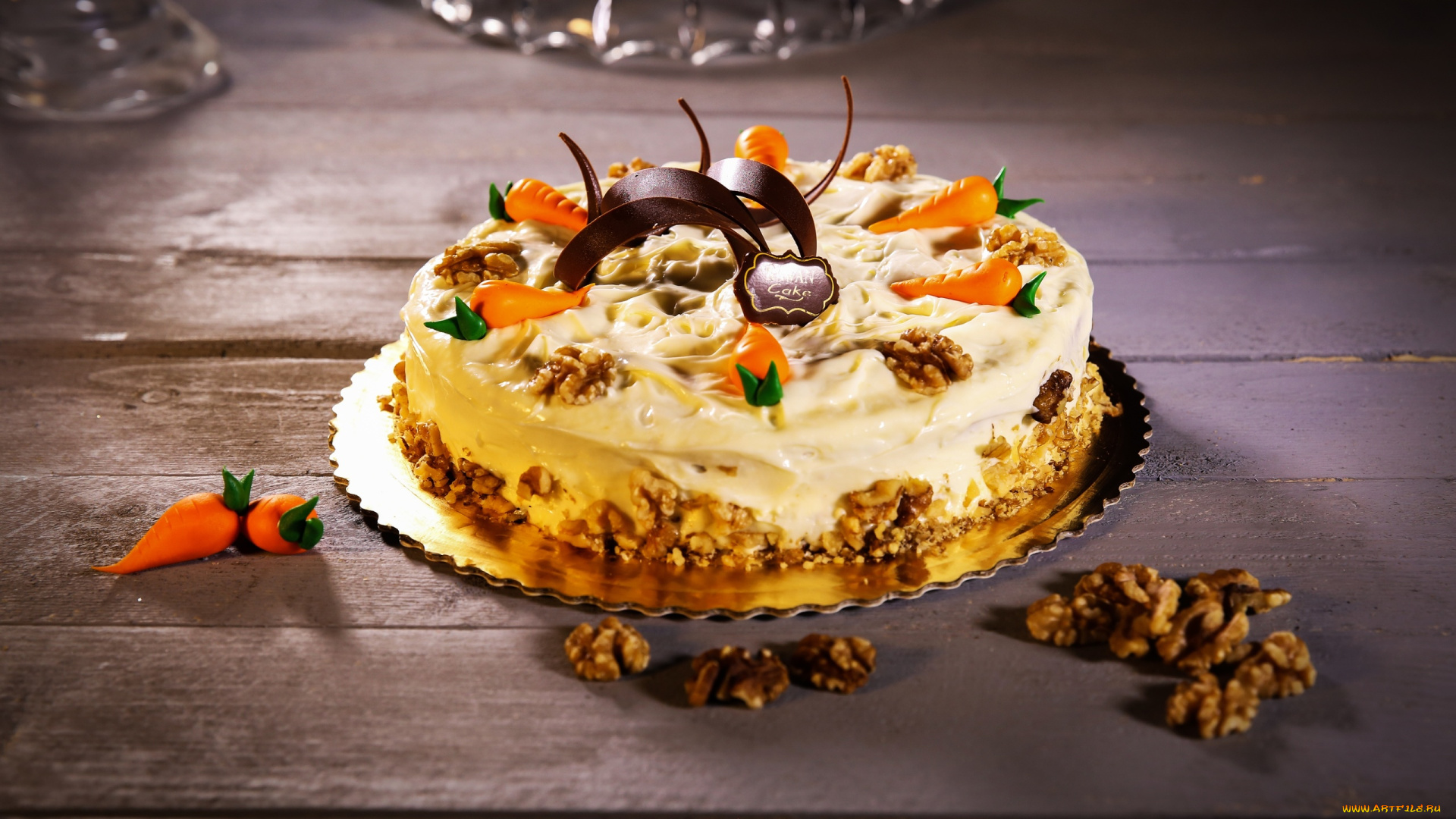 еда, торты, грецкие, орехи, торт, крем