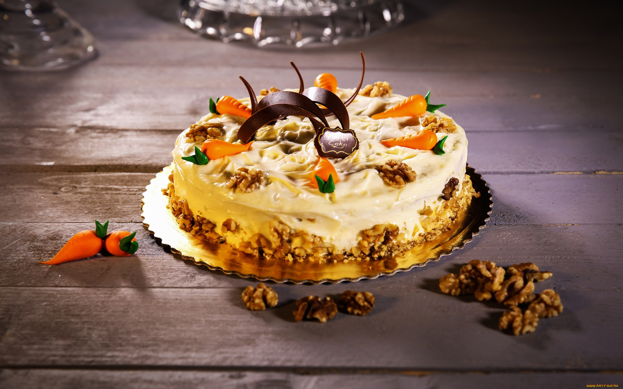 еда, торты, грецкие, орехи, торт, крем