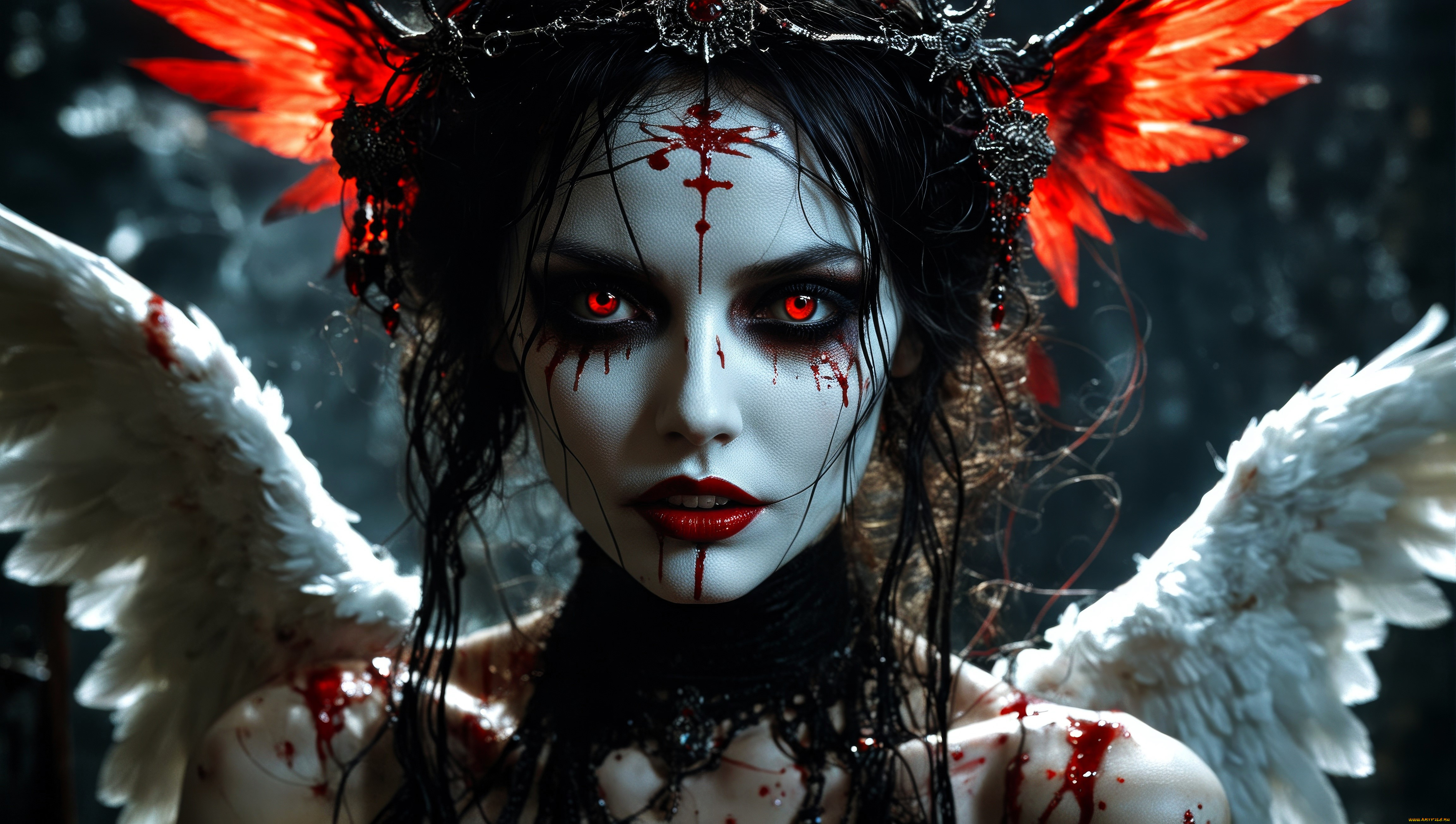 3д, графика, фантазия, , fantasy, девушка, лицо, демонесса, крылья