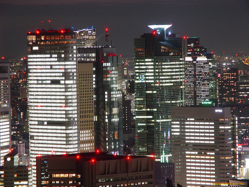 города, огни, ночного