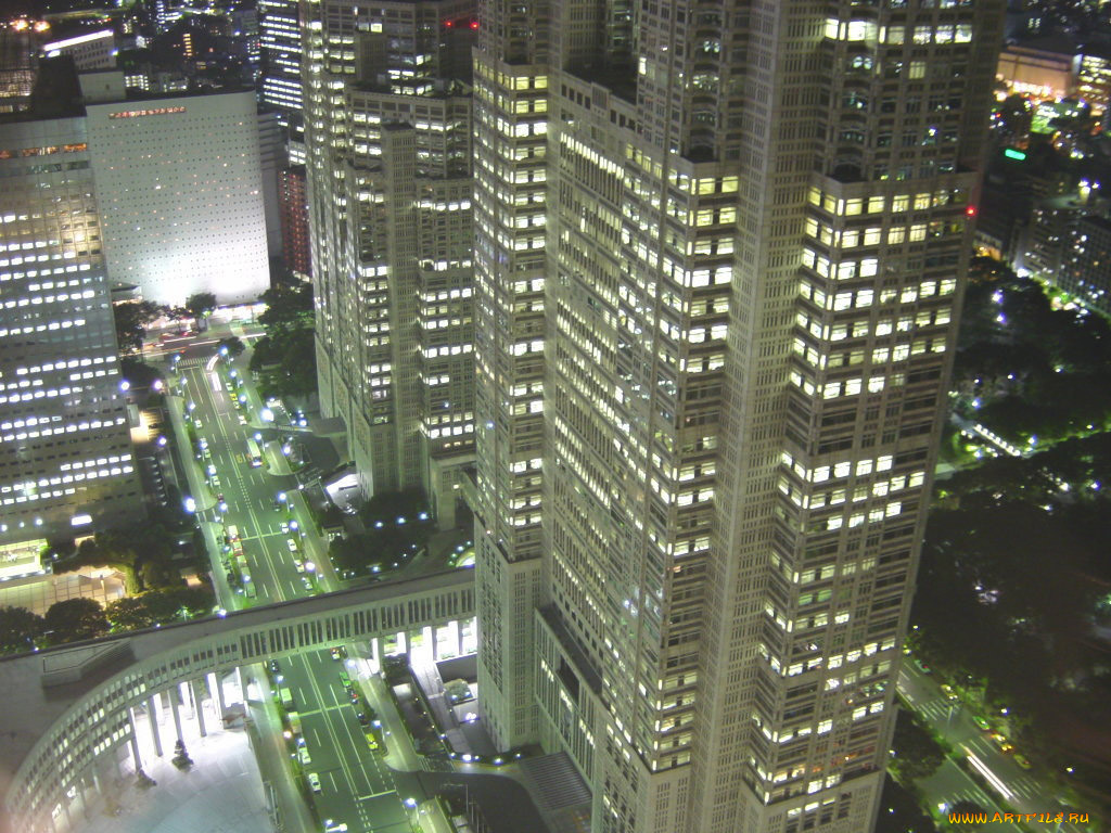 города, огни, ночного