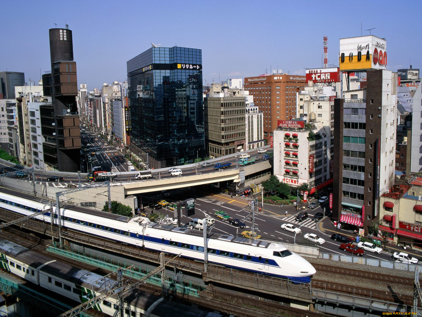 bullet, train, ginza, district, tokyo, japan, города, токио, Япония