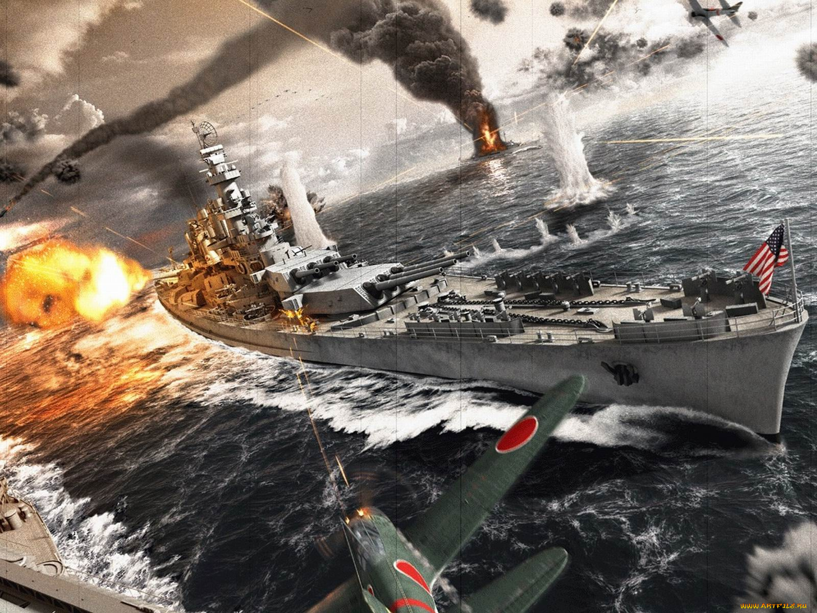 корабли, рисованные