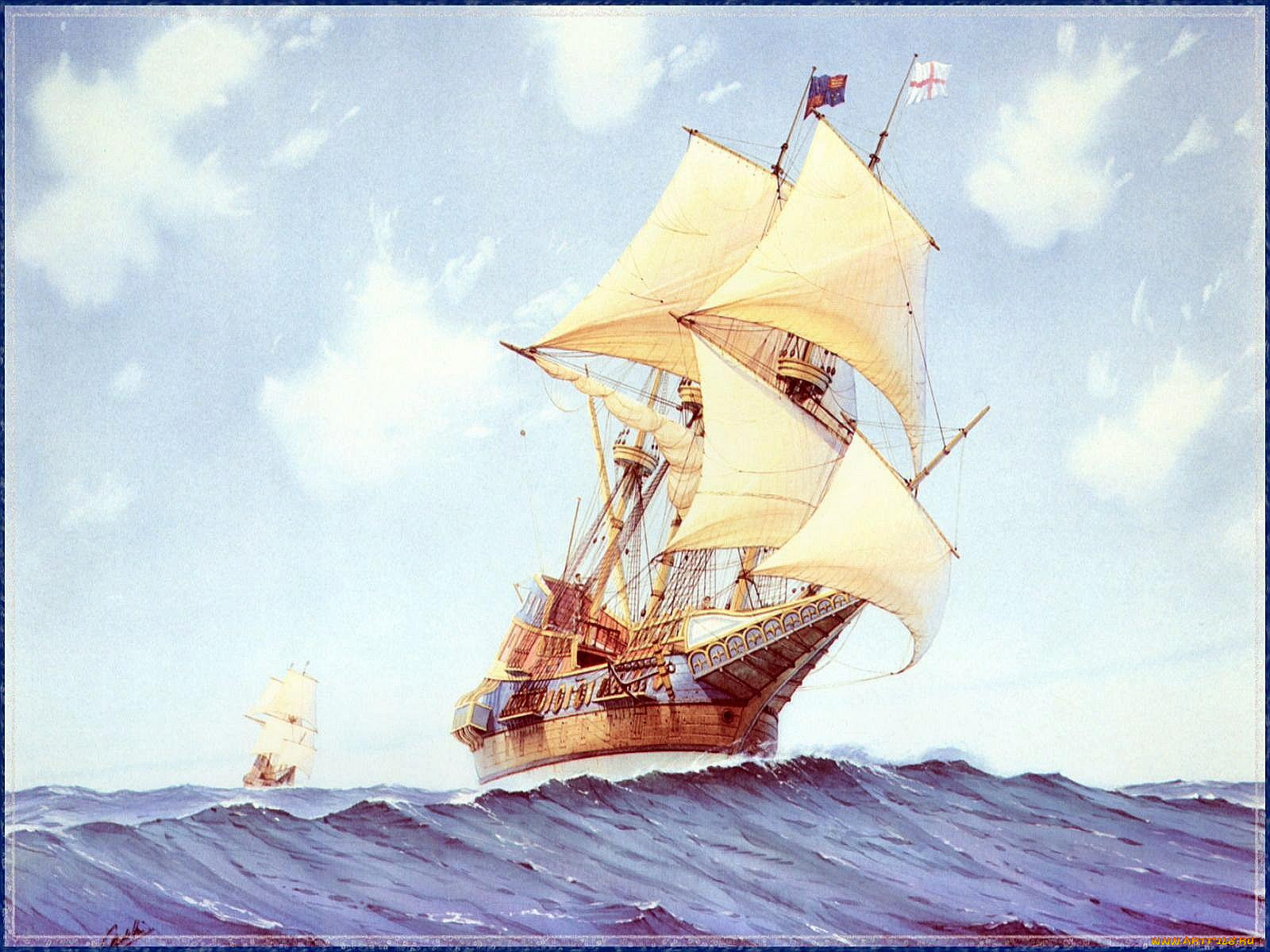 cornelis, de, vries, корабли, рисованные