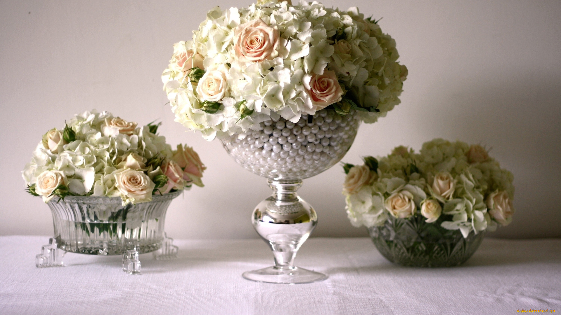цветы, букеты, композиции, вазы, розы, гортензия