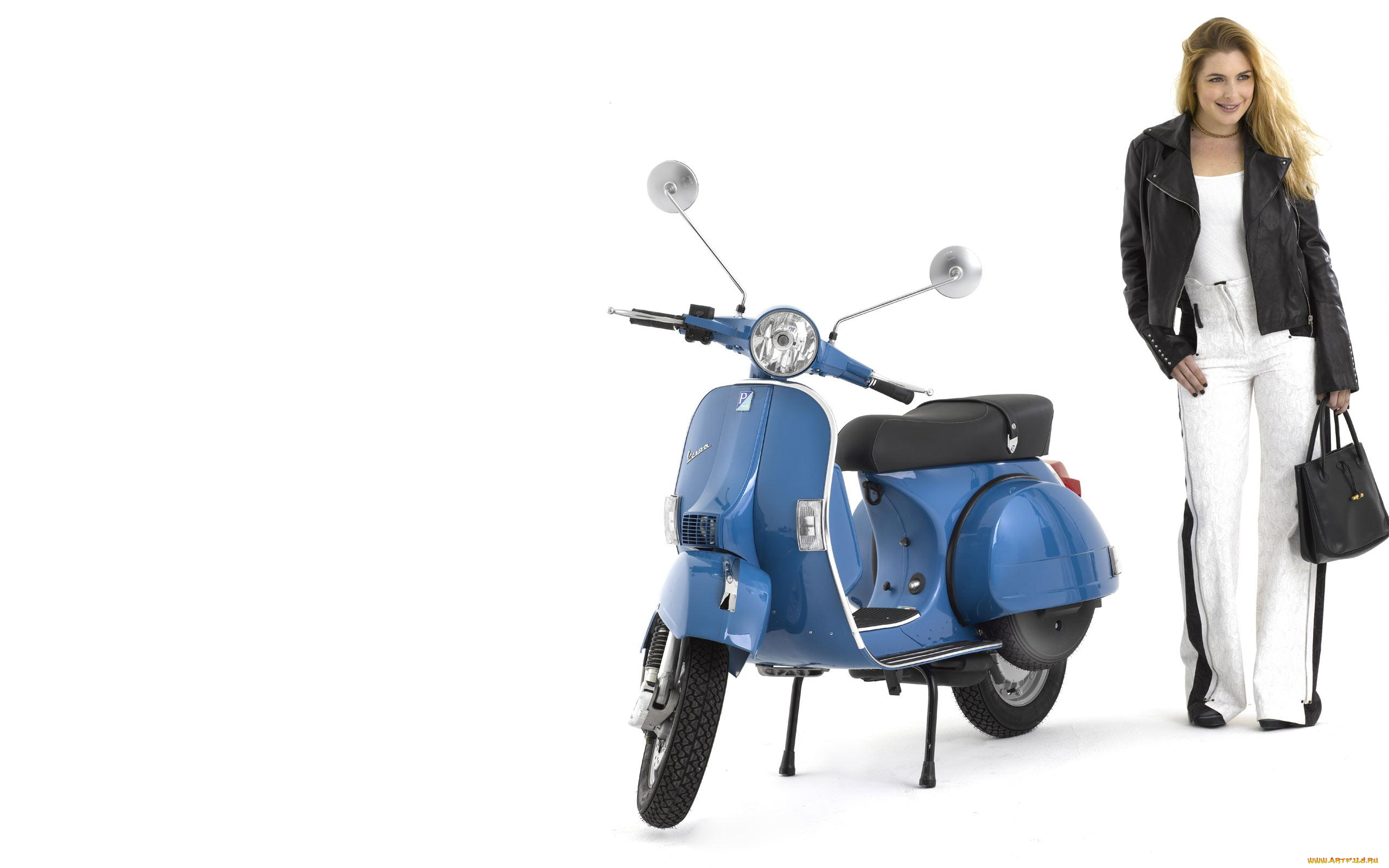 мотоциклы, мото, девушкой, vespa, px, 150, девушка