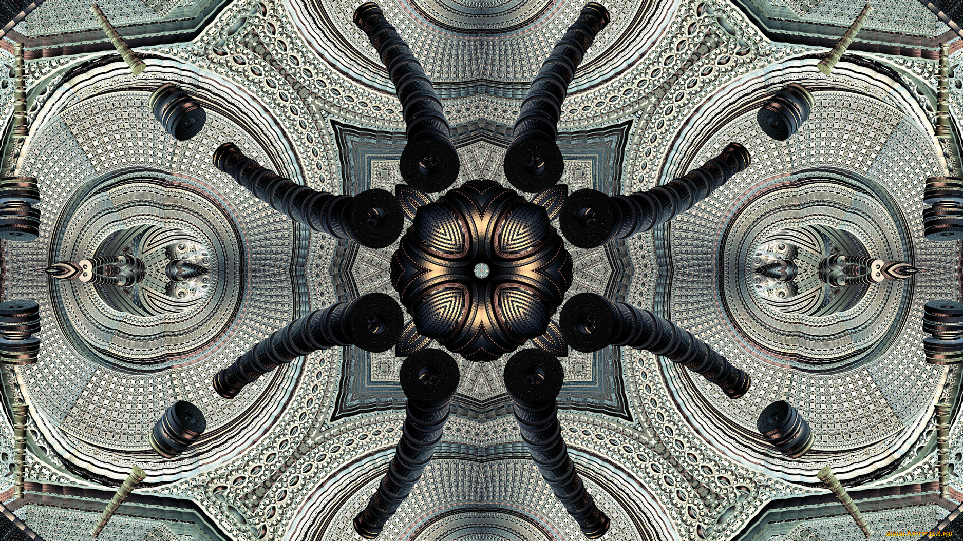 3д, графика, fractal, фракталы, узор, цвета