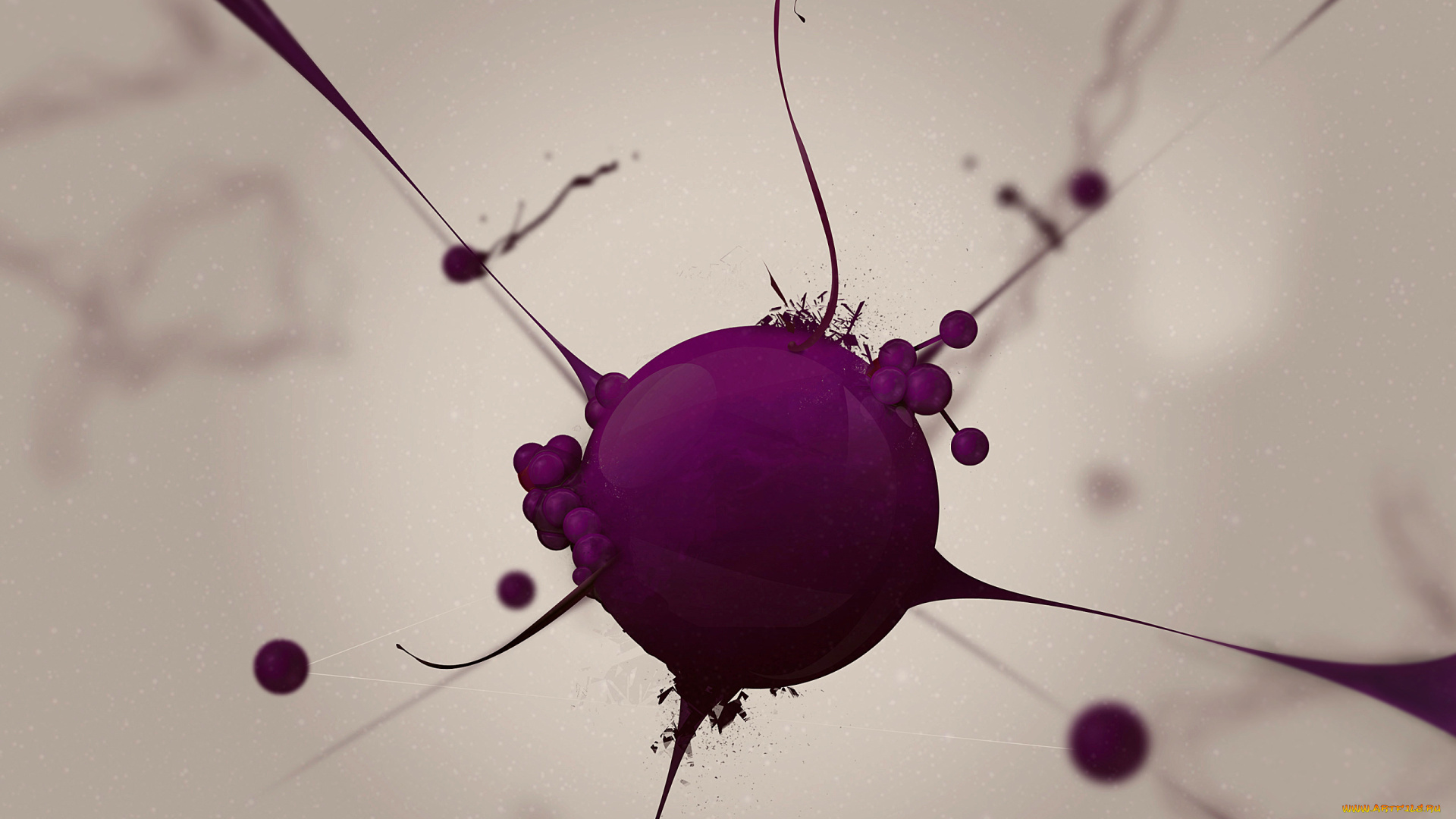 3д, графика, abstract, абстракции, молекула, шары, линии