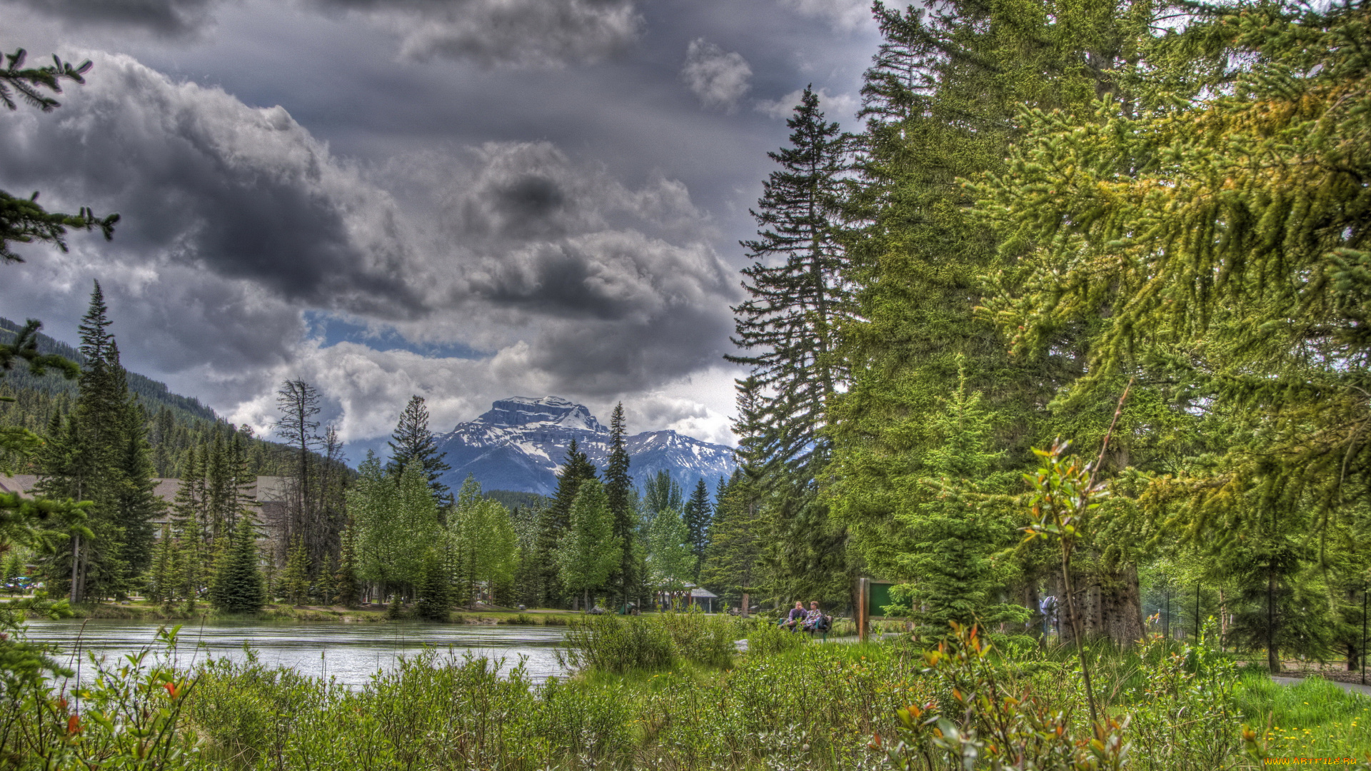 banff, national, park, canada, природа, пейзажи, лес, озеро