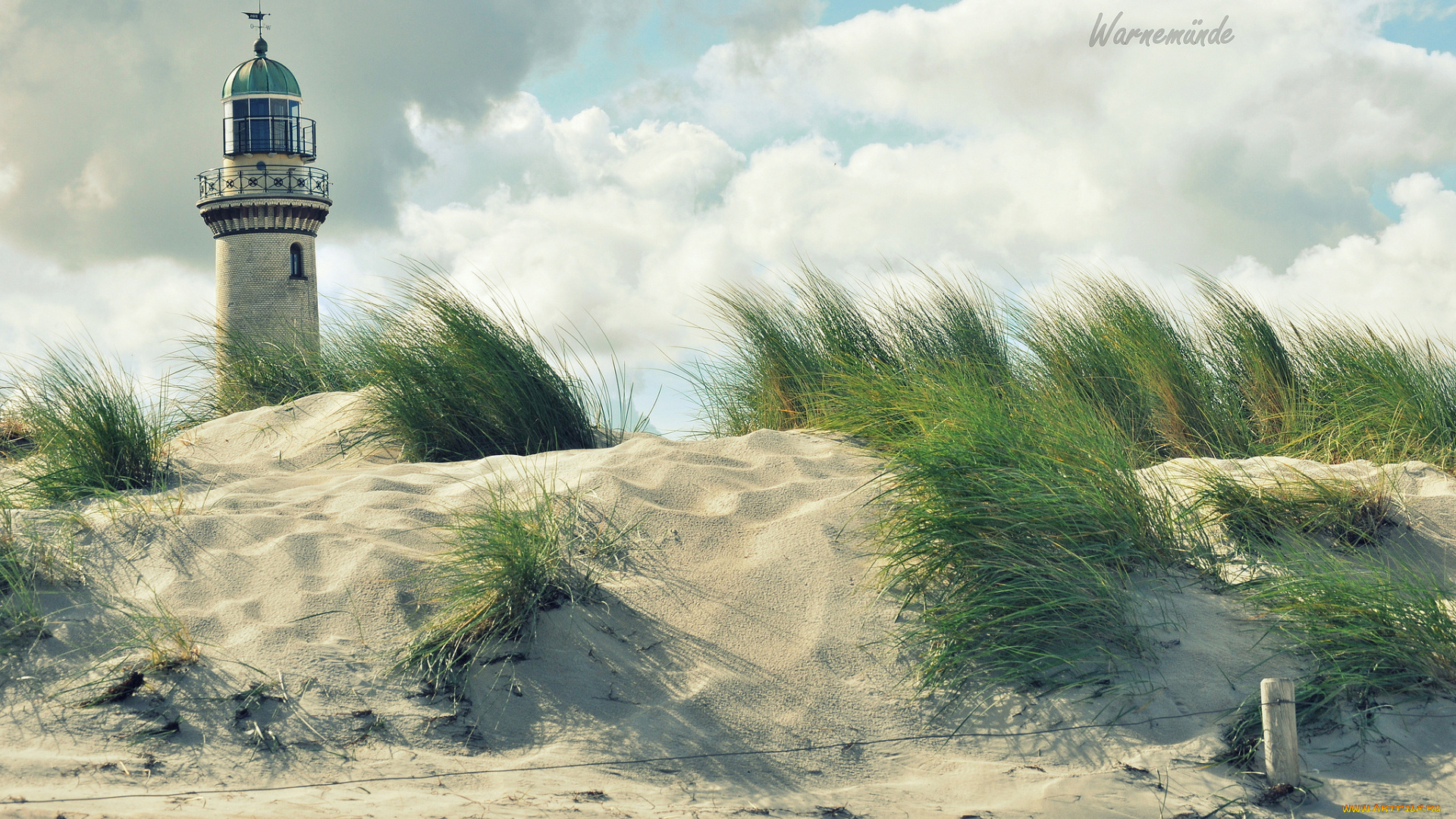 природа, маяки, облака, небо, маяк, германия, балтийское, море, курорт, варнемюнде, пляж, песок