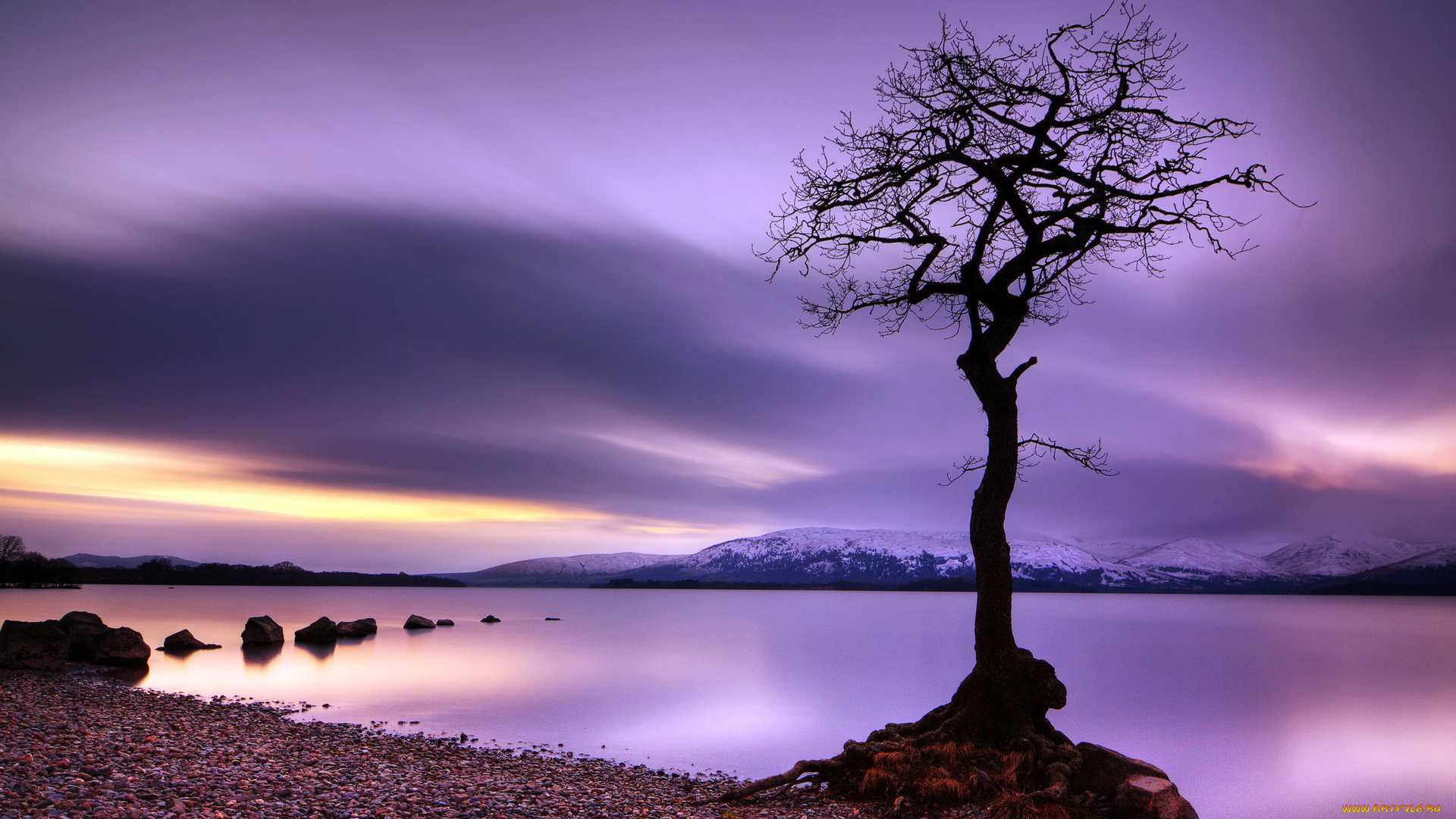 природа, реки, озера, дерево, тучи, горы, озеро