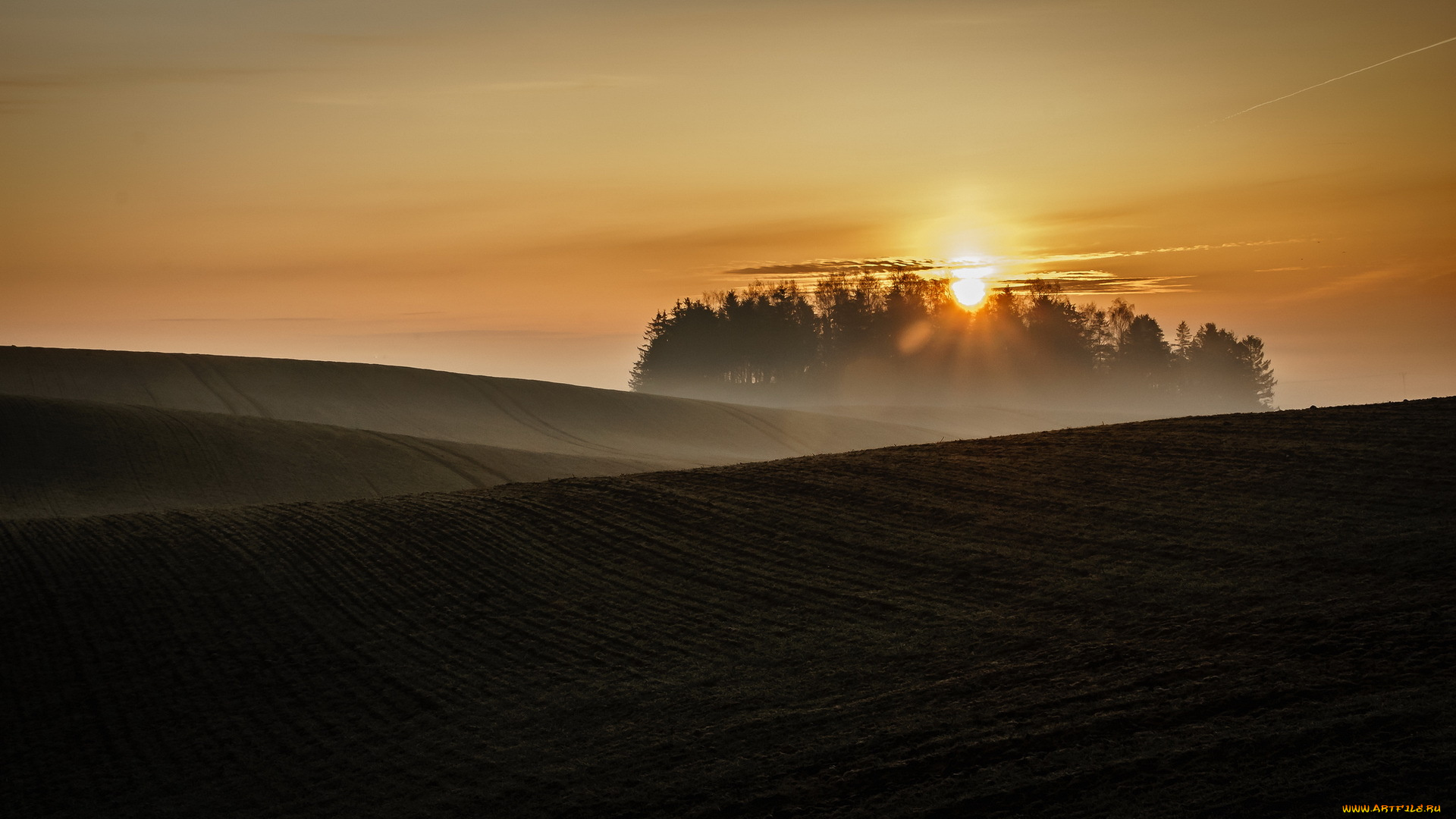 природа, восходы, закаты, солнце, поле