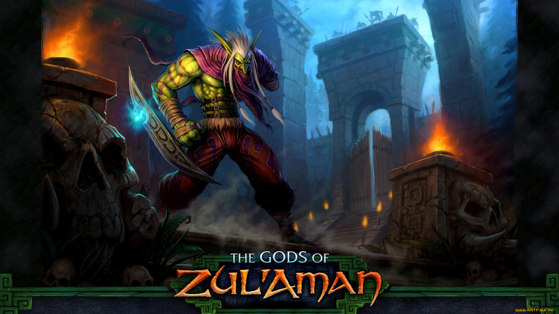 world, of, warcraft, the, gods, zul`aman, видео, игры, burning, crusade, крепость, оружие, эльф