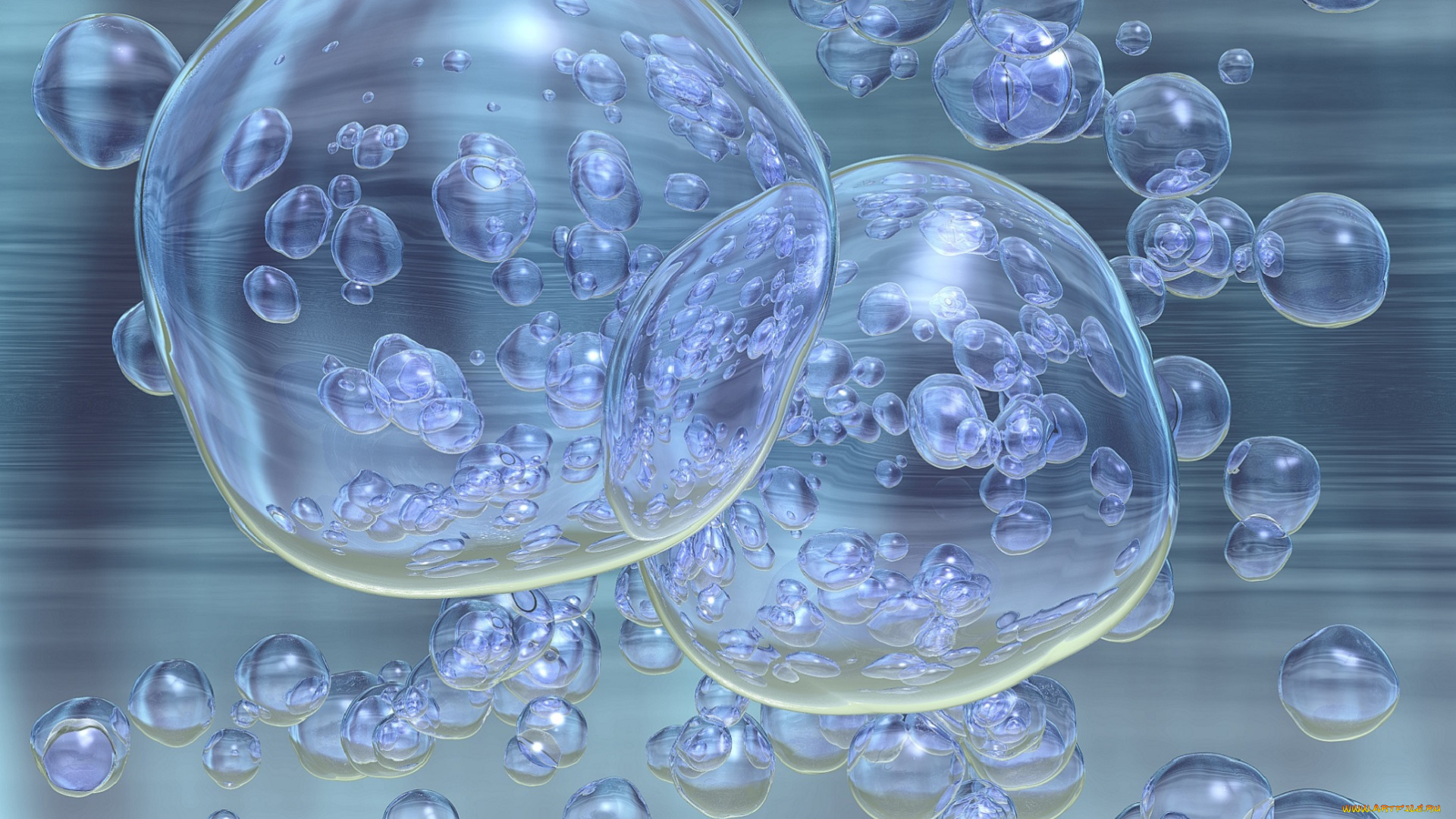 3д, графика, abstract, , абстракции, вода, пузырьки, пузыри