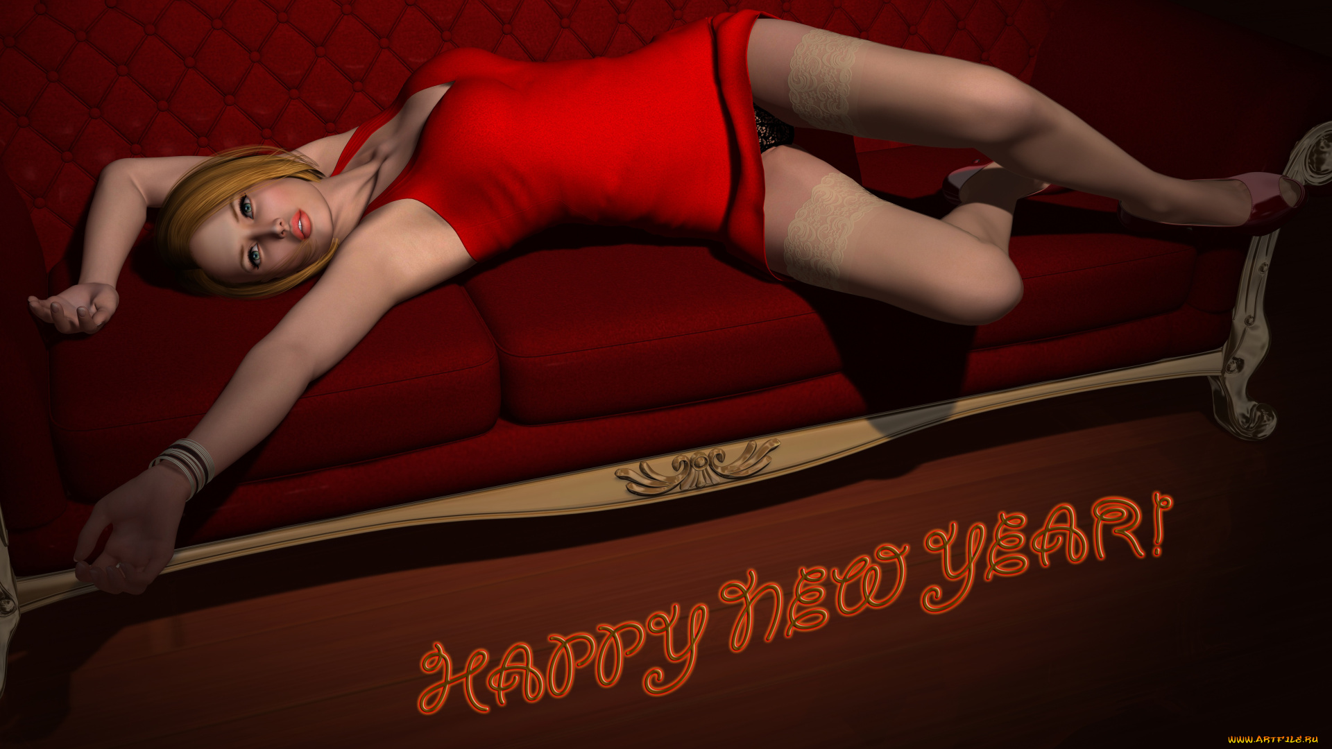 3д, графика, fantasy, , фантазия, девушка, диван, лежит