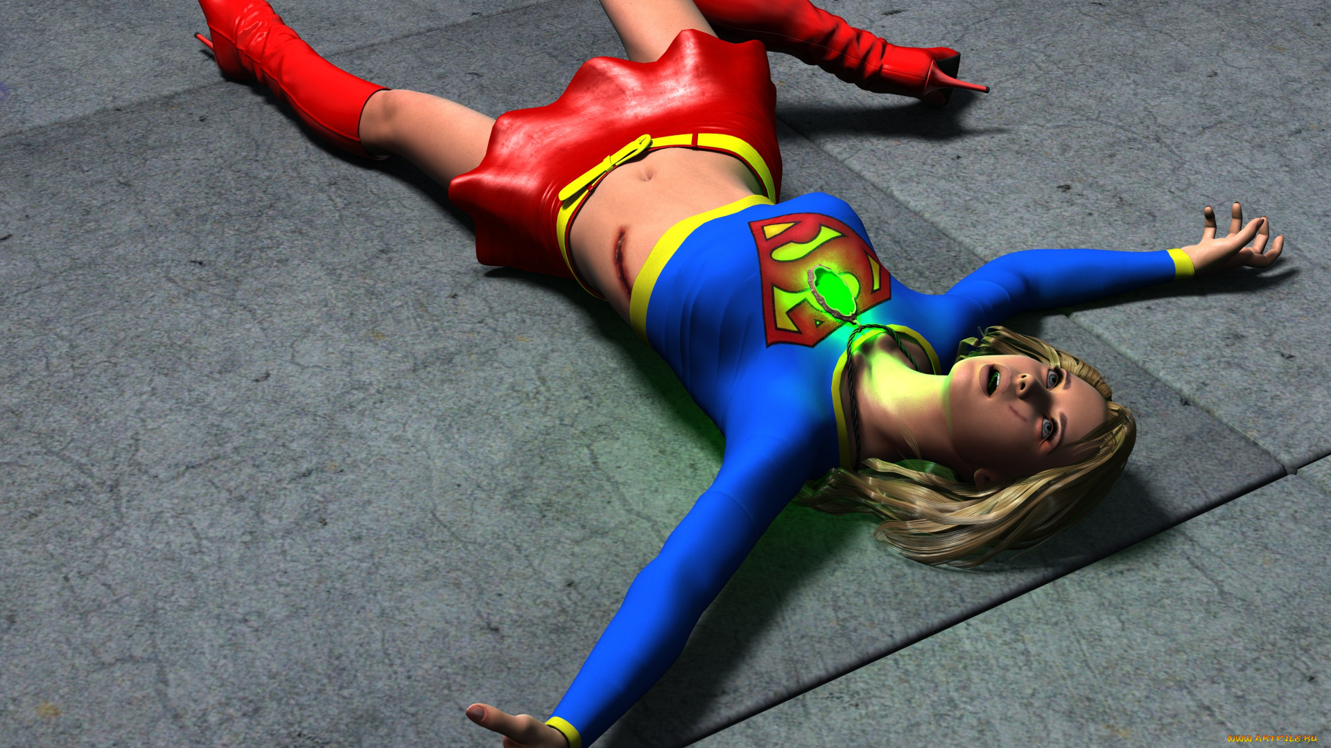 3д, графика, fantasy, , фантазия, кристал, супермен, девушка