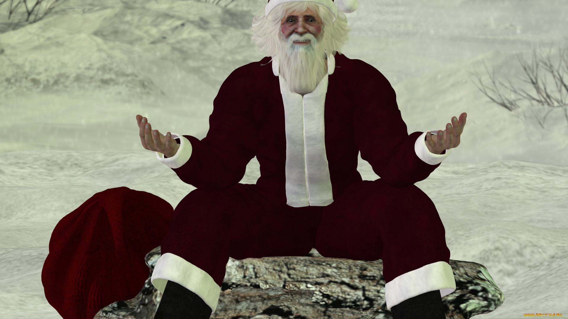 3д, графика, holidays, , праздники, санта, клаус