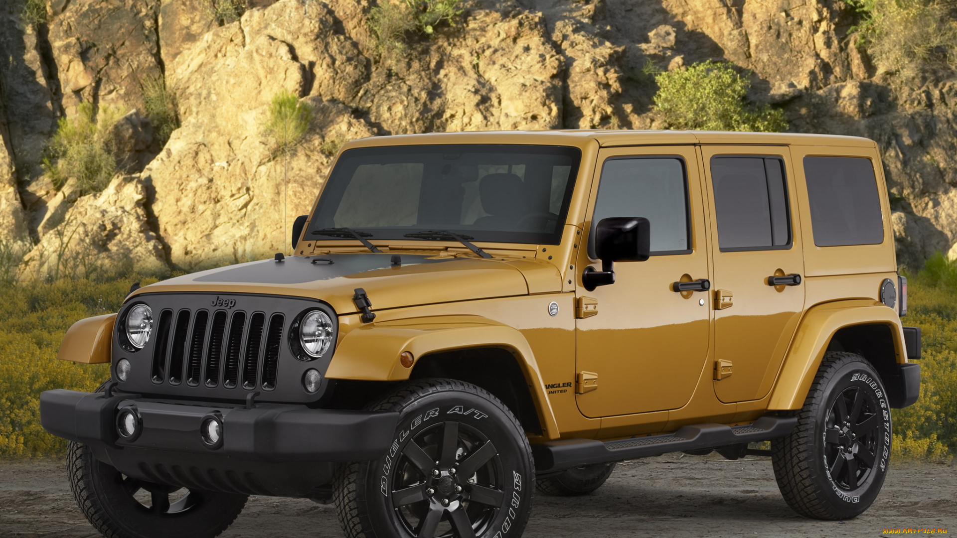 автомобили, jeep, wrangler, unlimited, altitude, jk, 2014, желтый