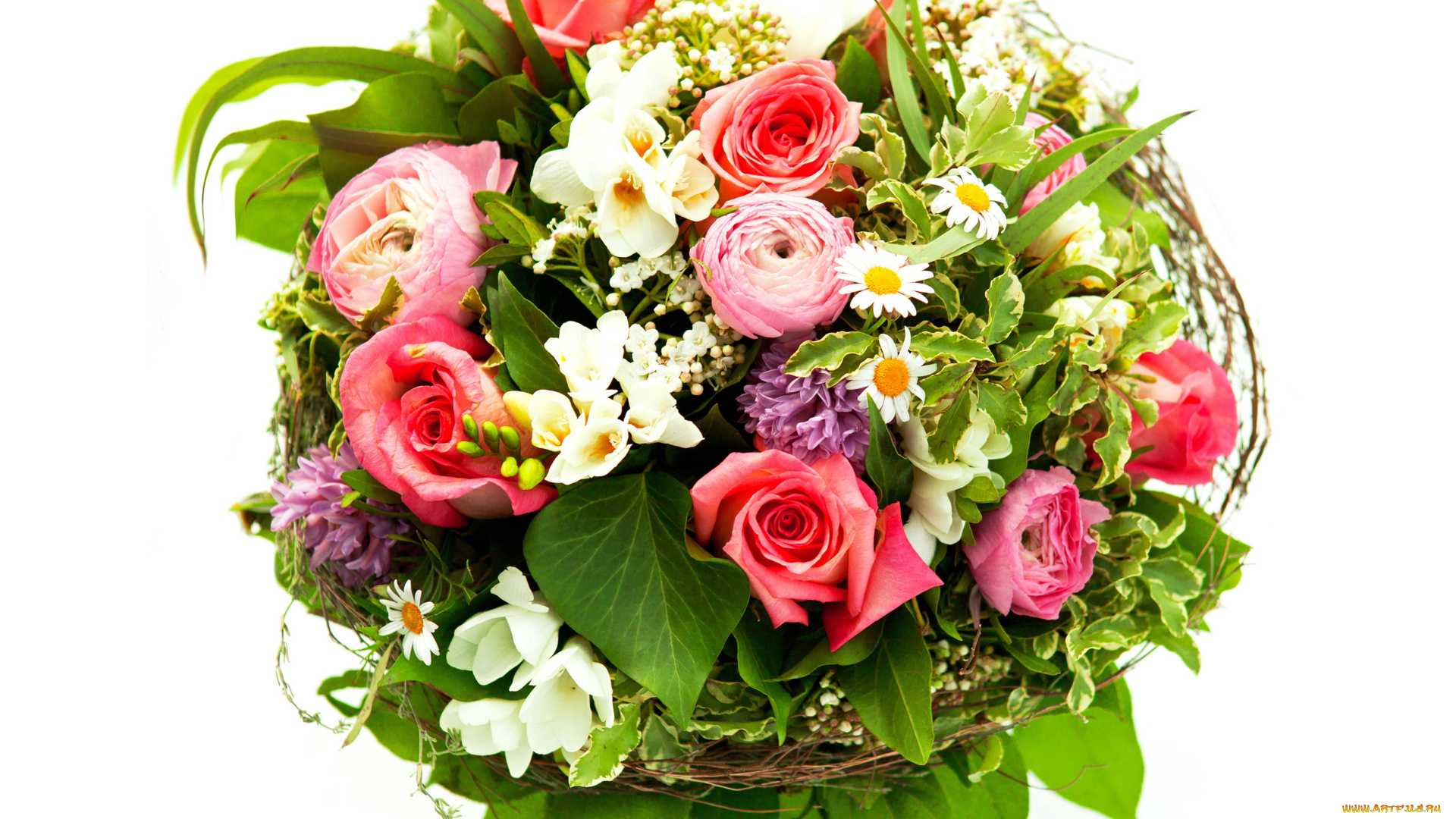 цветы, букеты, , композиции, букет, фрезии, ранункулюс, лютик, розы